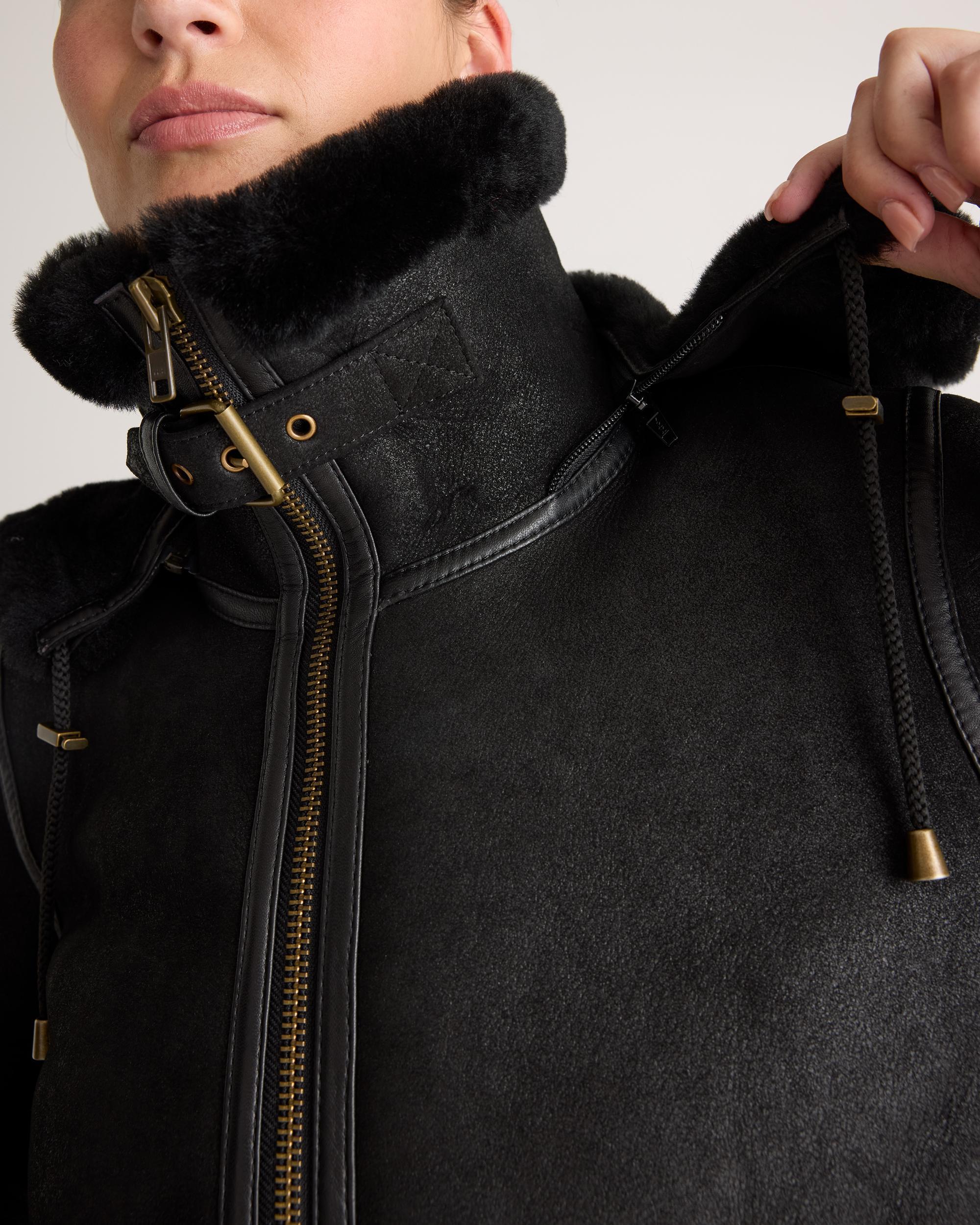 Quince | Women's 100% Shearling Cold Weather Bomber Jacket Leather Product Image