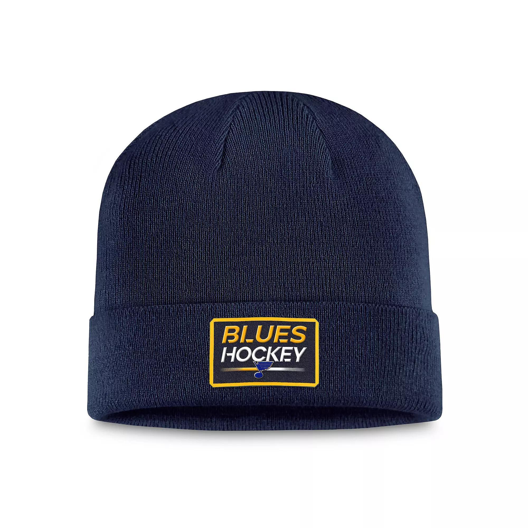 Men's Fanatics Branded  Navy St. Louis Blues Authentic Pro Cuffed Knit Hat Product Image