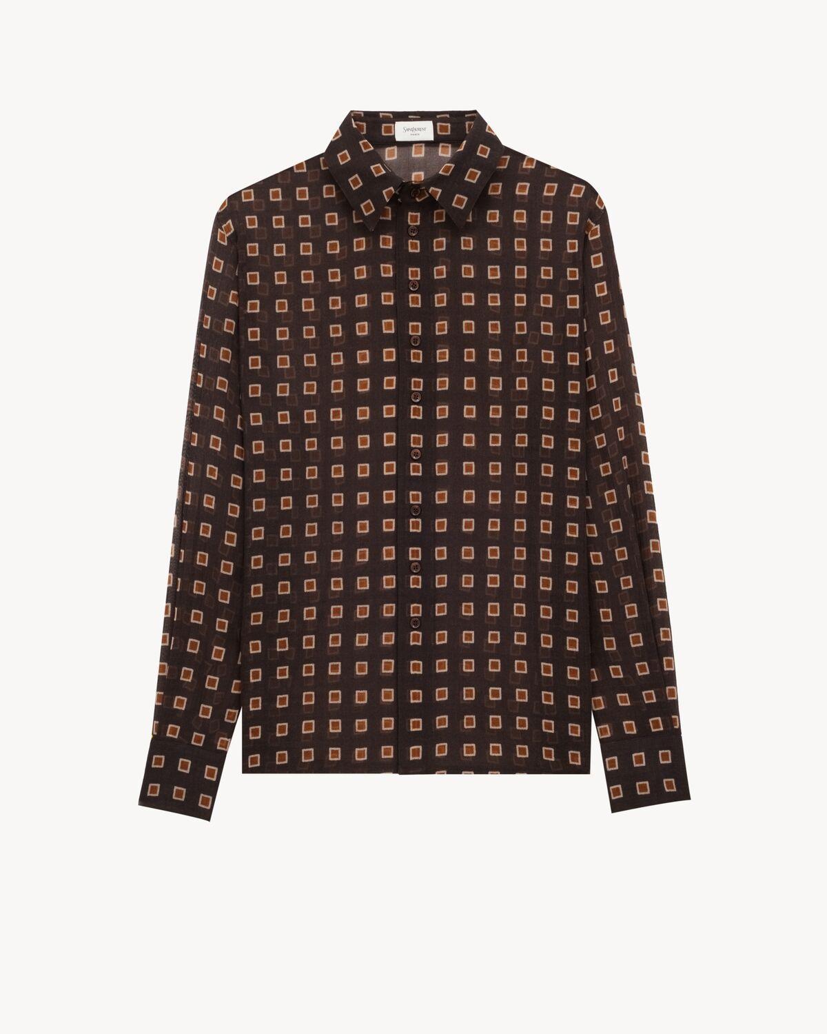 shirt in squared wool etamine Product Image
