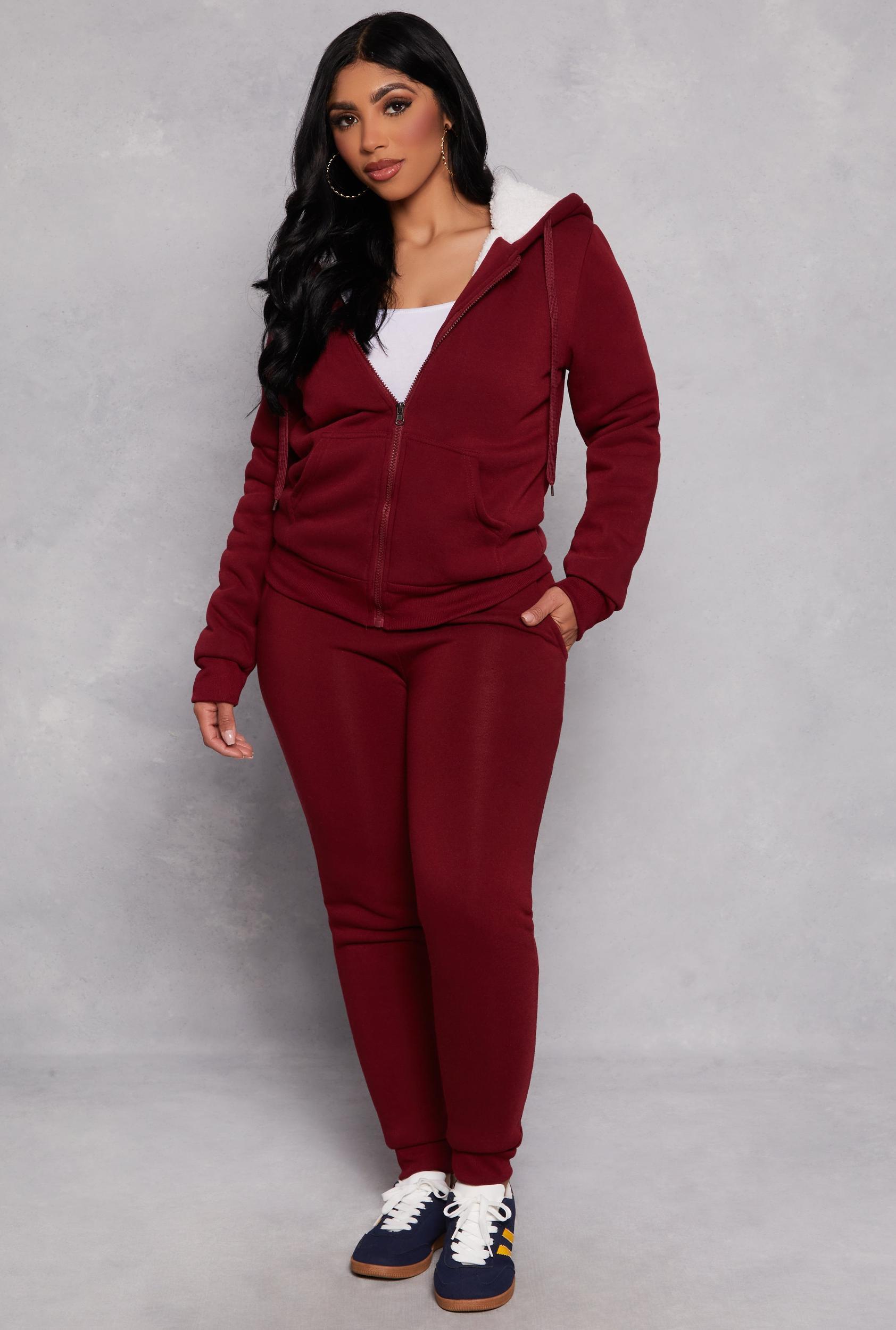 Womens Fleece Drawstring Pocket Joggers Product Image