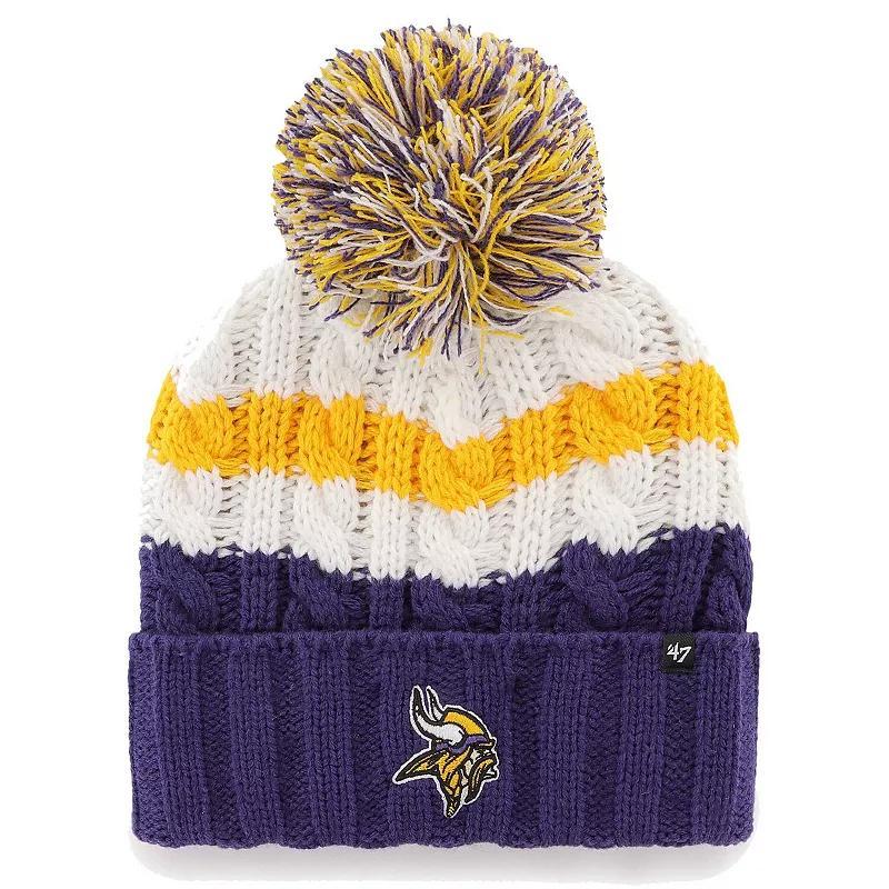 Women's '47 White Minnesota Vikings Ashfield Cuffed Knit Hat with Pom Product Image