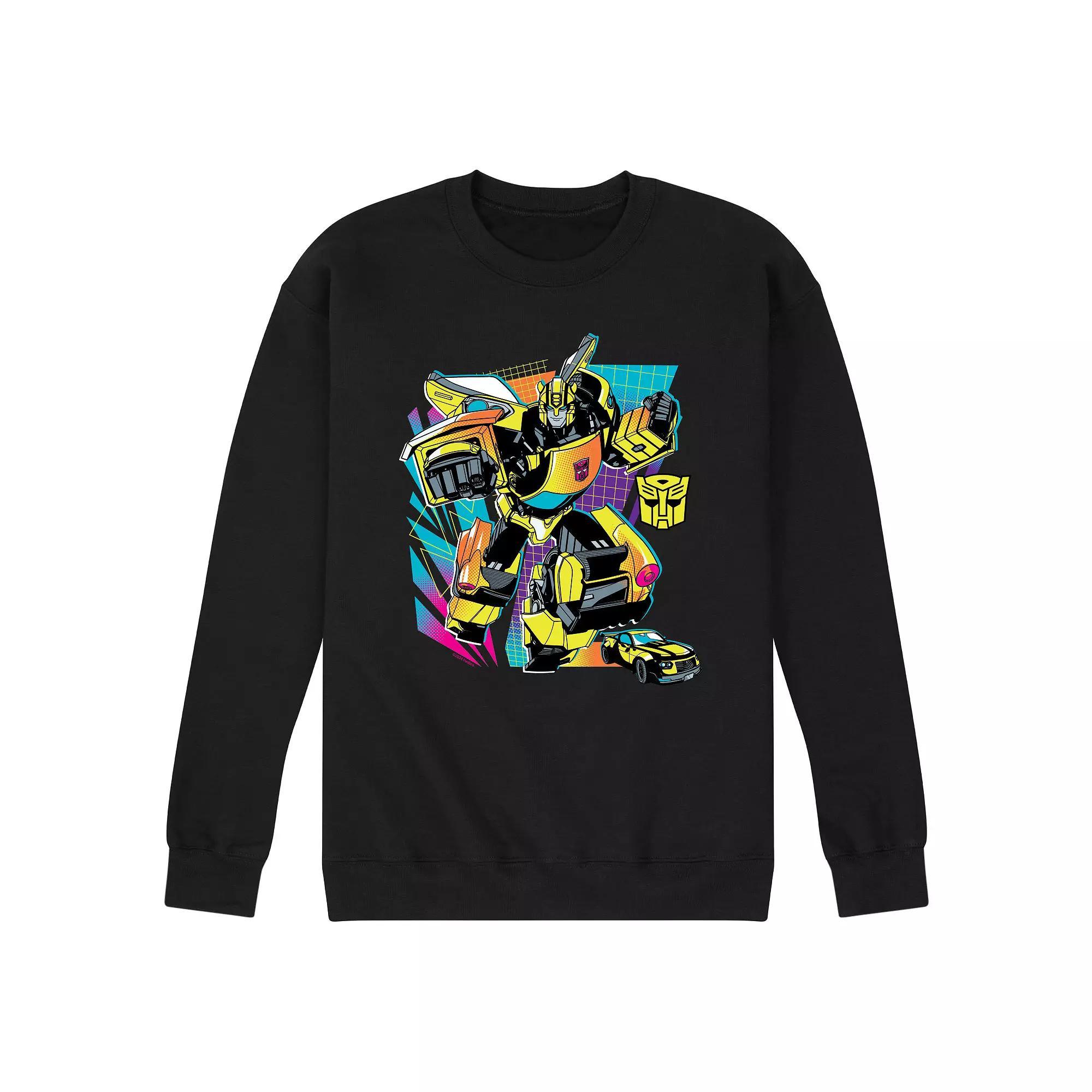 Mens Transformers Bumblebee Fleece Sweatshirt Grey Gray Product Image