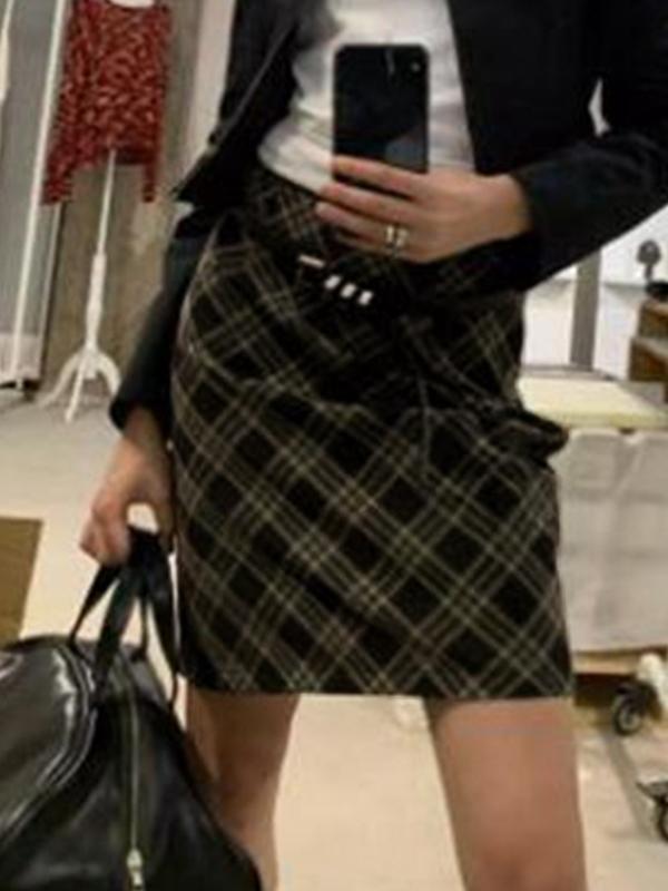 Vintage Plaid High Rise Mini Skirt Product Image