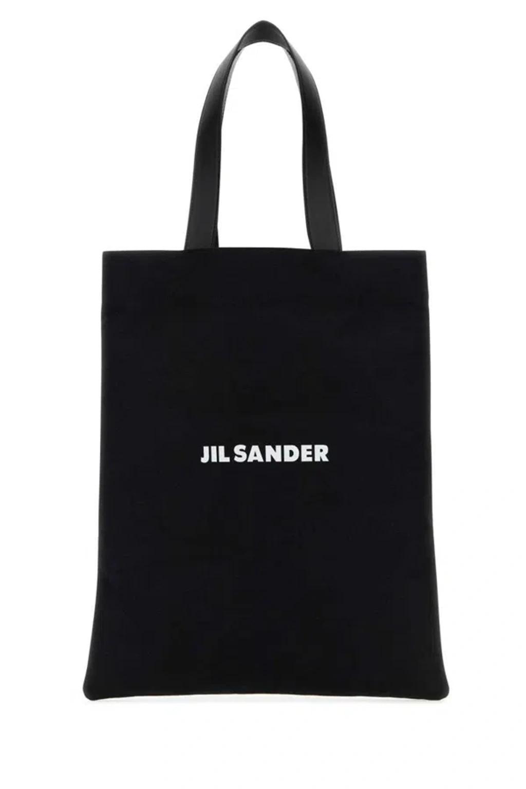 JIL SANDER Book Canvas Large Tote Bag In 001 Product Image