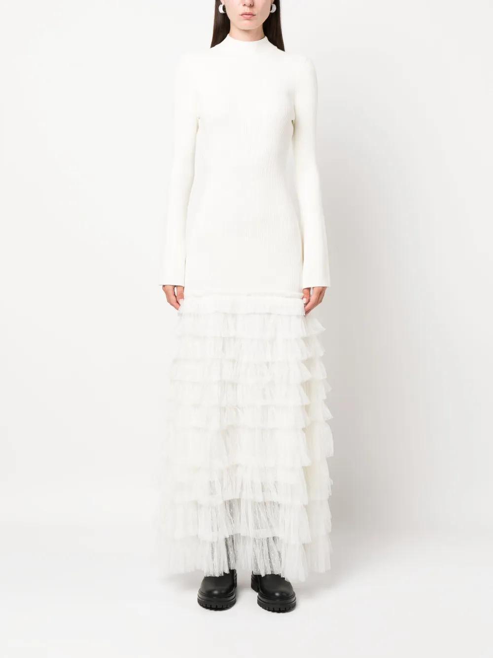 ruffled-voile maxi dress Product Image