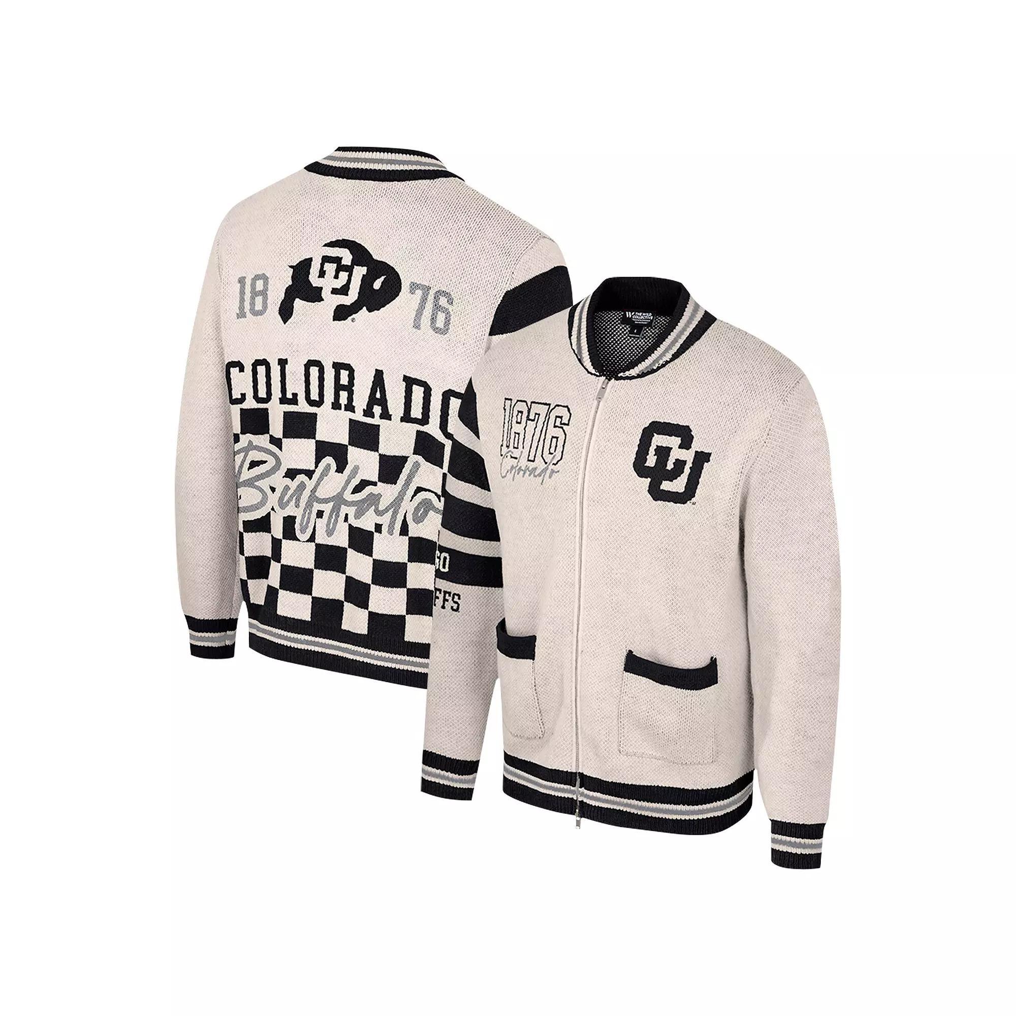 Women's Colosseum Cream Colorado Buffaloes Jacquard Full-Zip Sweater, Size: Large, Beige Product Image