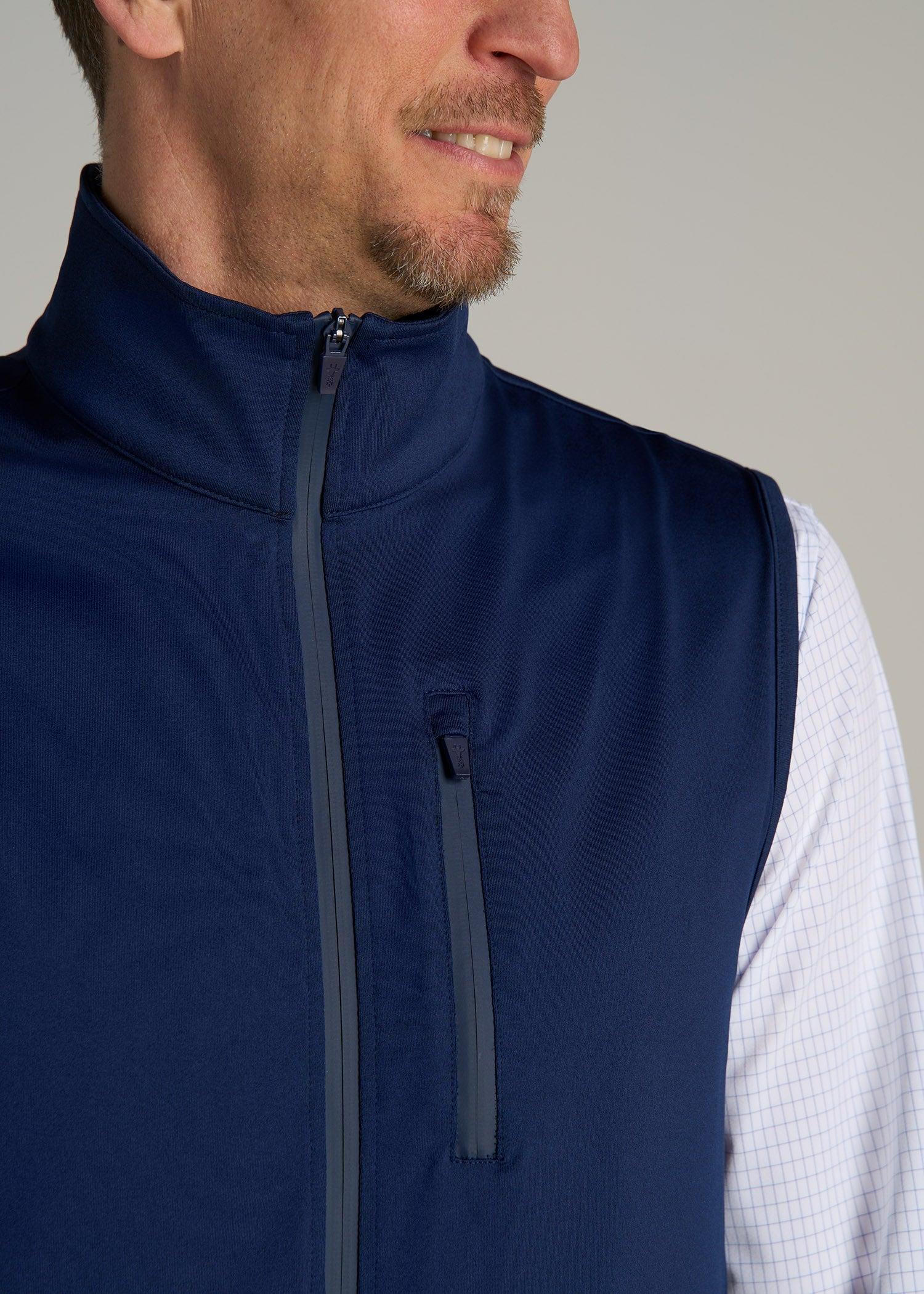 Performance Vest for Tall Men in Light Grey Mix Product Image