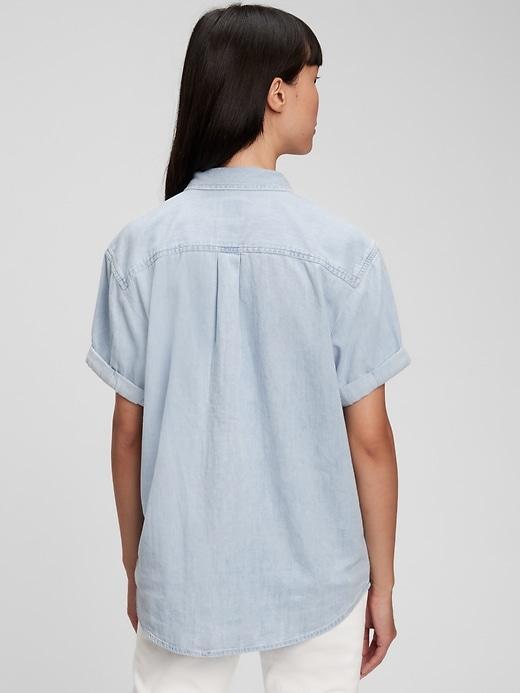 Roll Cuff Denim Shirt Product Image