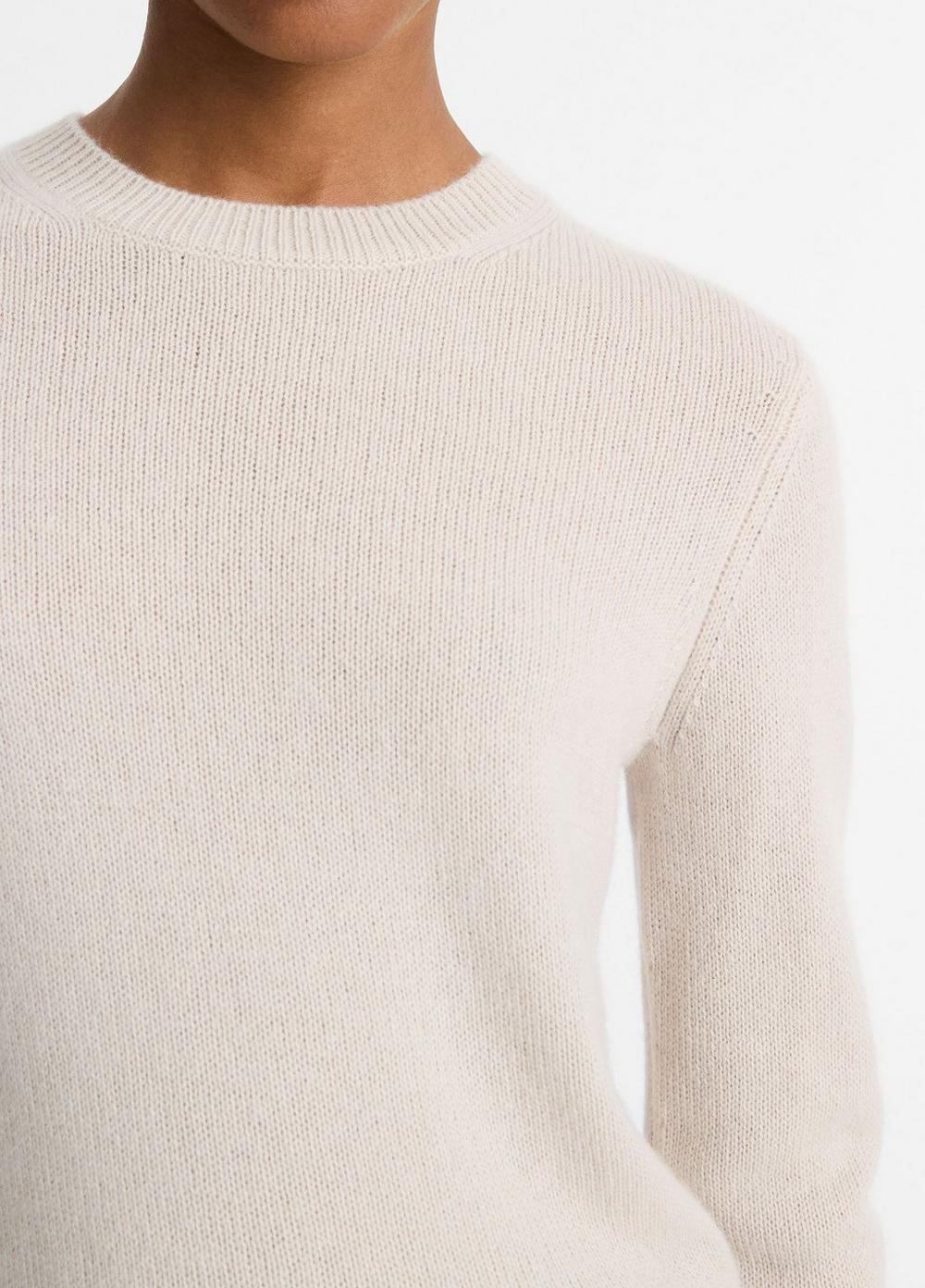 Womens Cashmere Crew Neck Sweater, Birch Stone, Size XL Vince Product Image