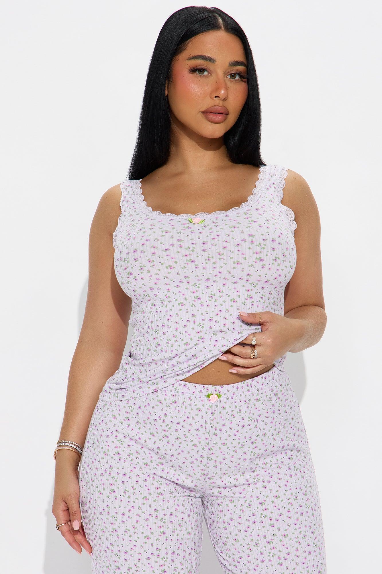 Dreamy Era Ribbed PJ Pant Set - Lavender Product Image