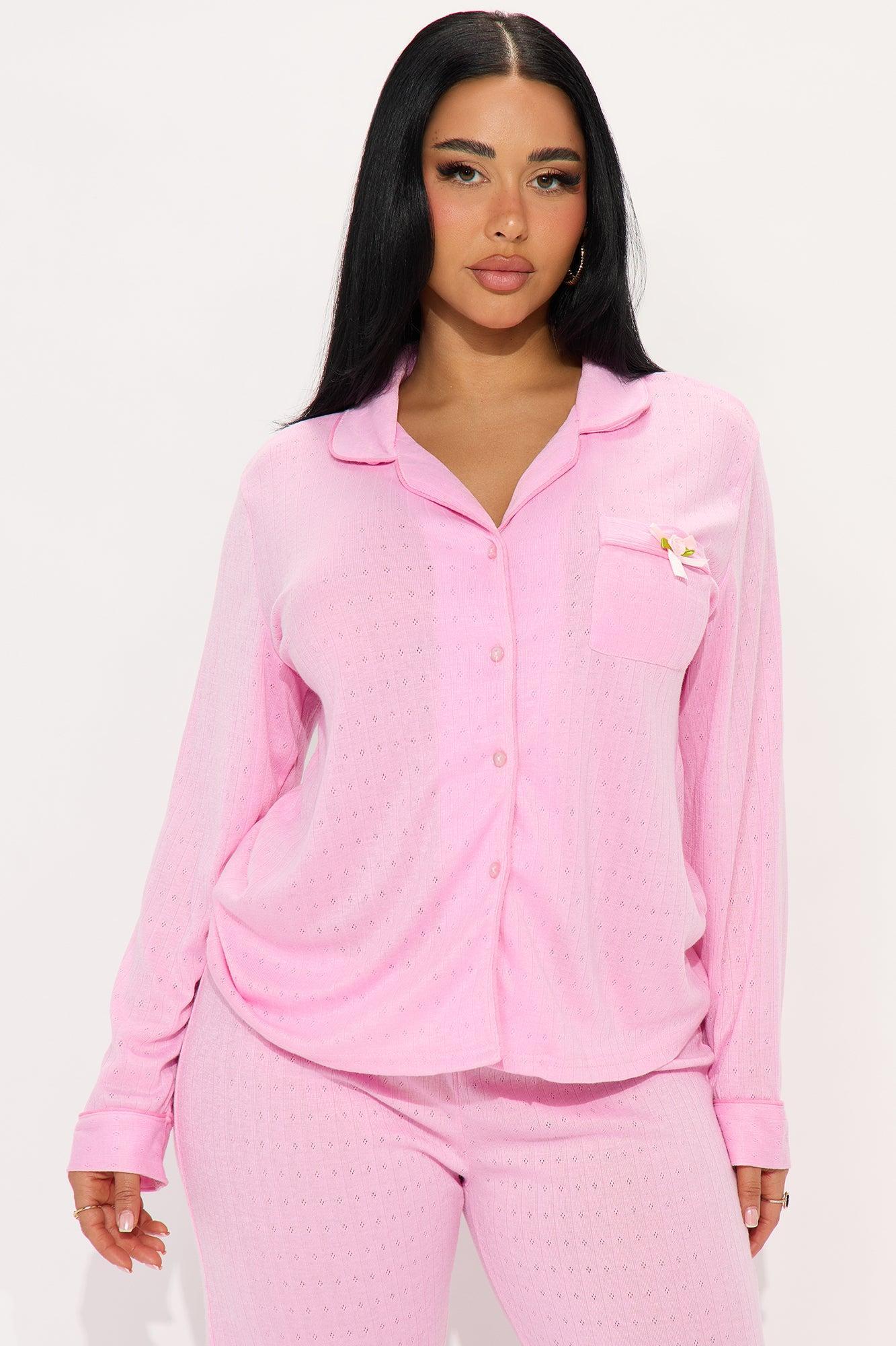 Sittin' Pretty Pointelle PJ Pant Set - Pink Product Image