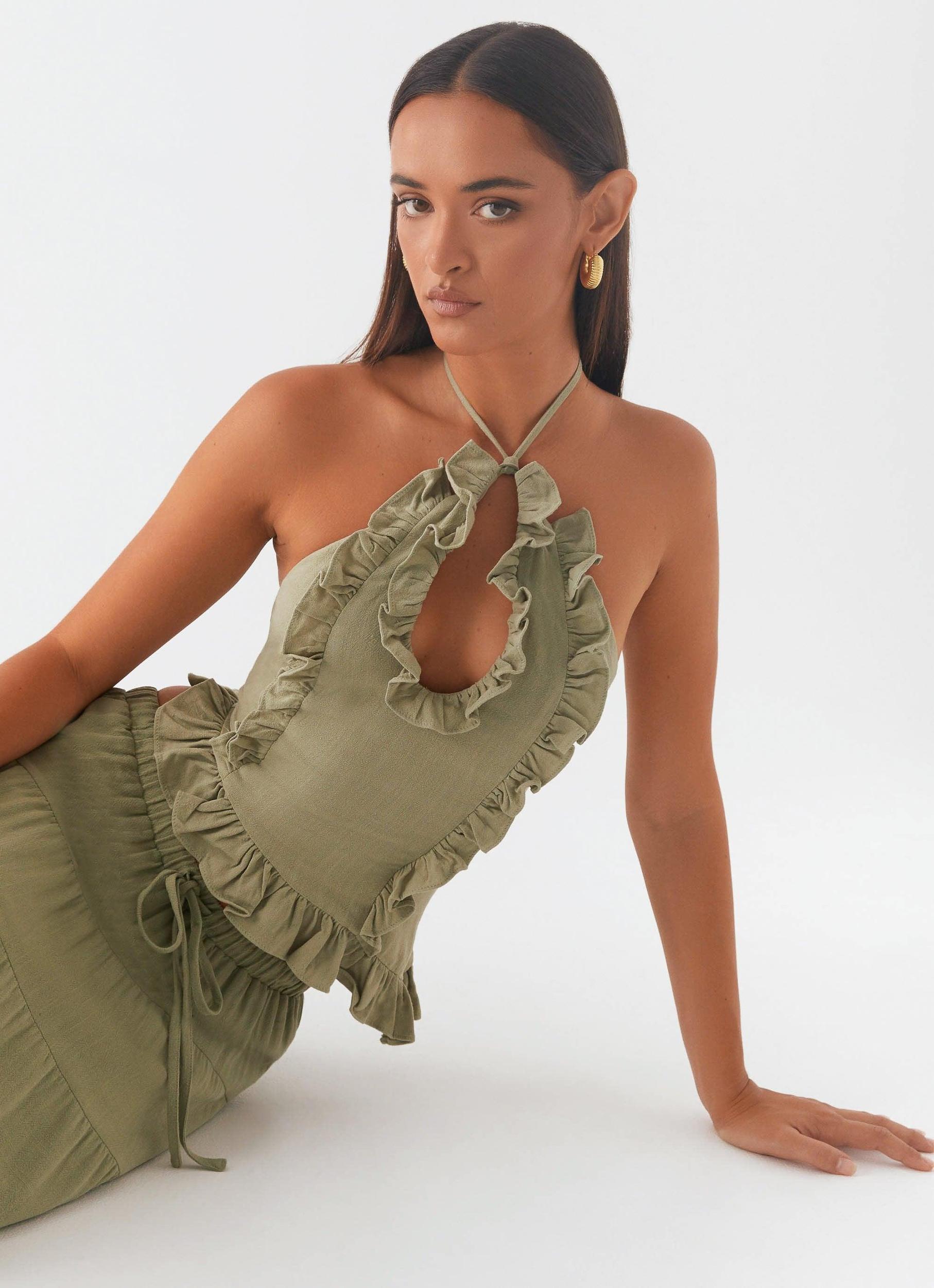 Mariella Linen Top - Sage Product Image