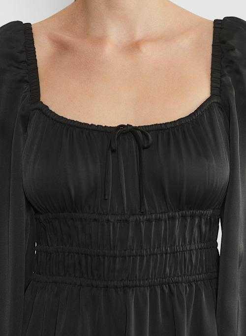 martine satin longsleeve dress Product Image
