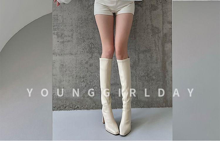 Long Sleeve V-Neck Plain Panel Lace T-Shirt Product Image