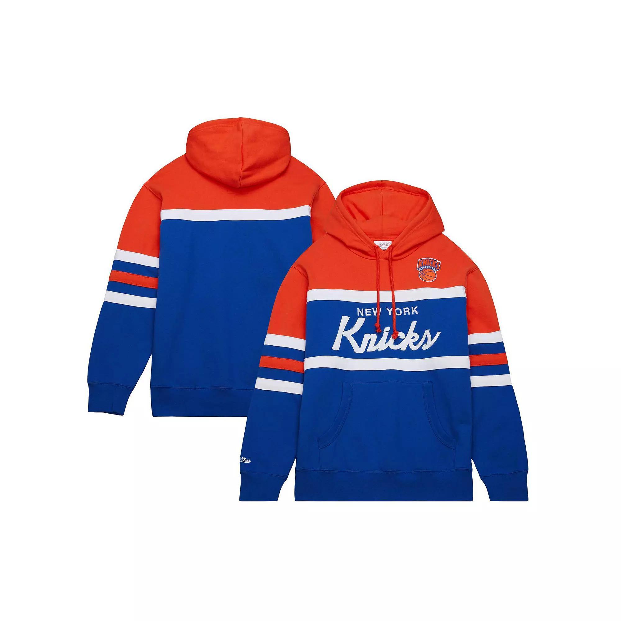 Men's Mitchell & Ness Blue New York Knicks Big & Tall Hardwood Classics Head Coach Pullover Hoodie, Size: 3XB Product Image