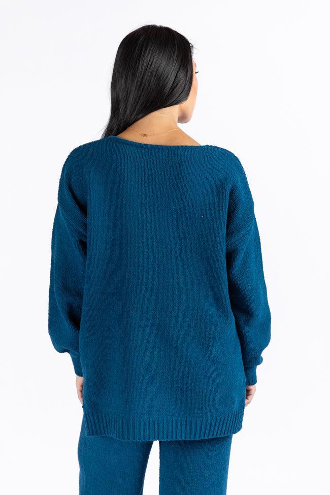 Cozy For Keeps Navy V-Neck Sweater FINAL SALE Product Image