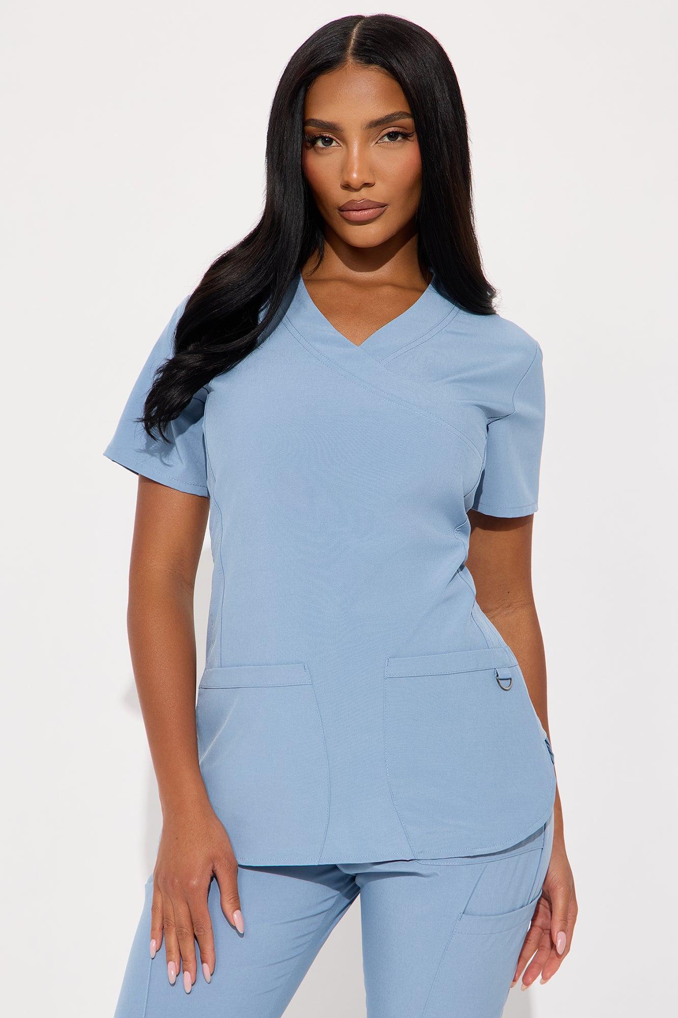Feeling Better Stretch Scrub Uniform Jogger Set - Slate Blue Product Image