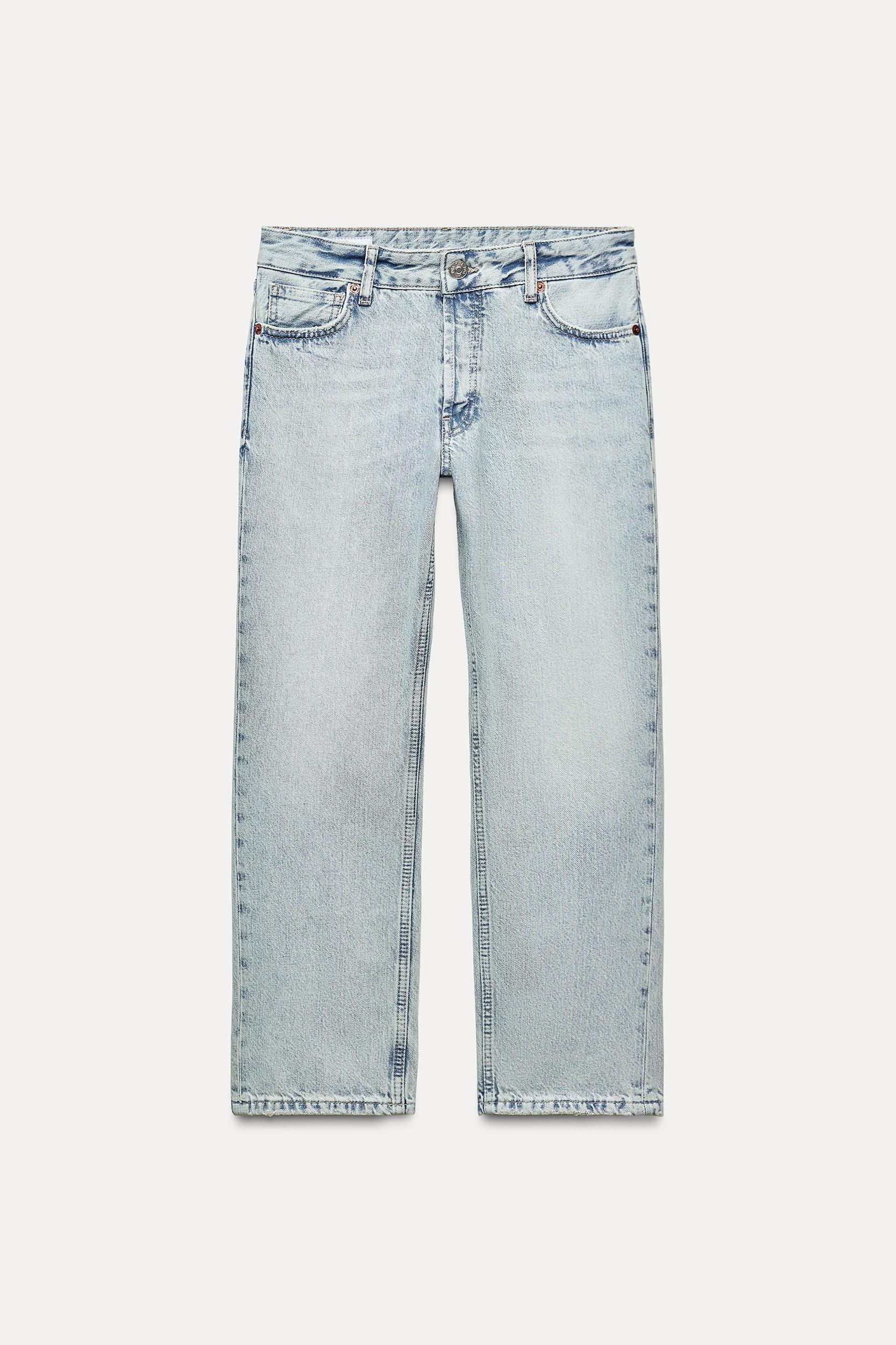 TRF LOW RISE STRAIGHT CUT CROPPED JEANS Product Image