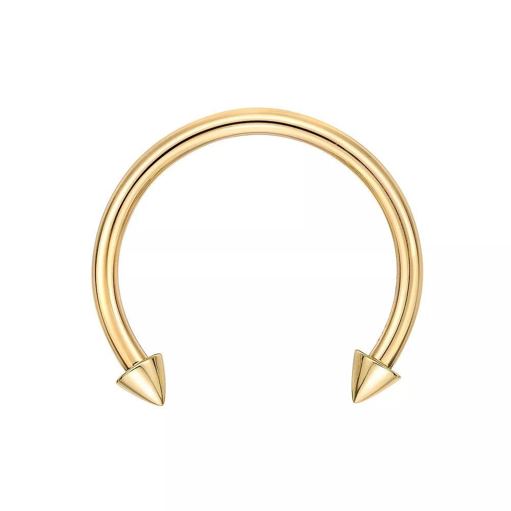 Lila Moon 14k Gold Spiked Horseshoe Nipple Ring, Women's Product Image