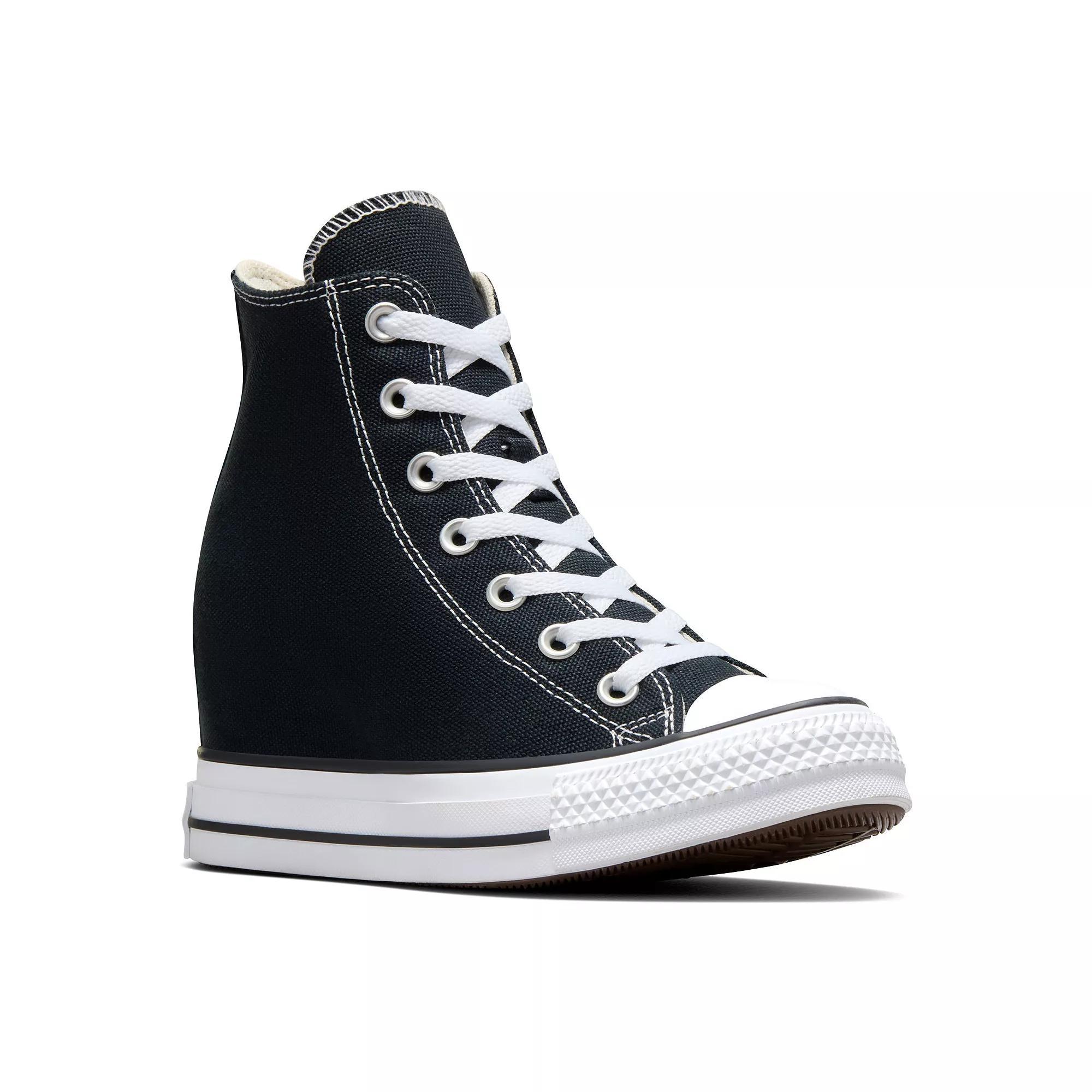 Womens Converse Chuck Taylor All Star Classic Wedge Platform Sneaker - Black / White Product Image