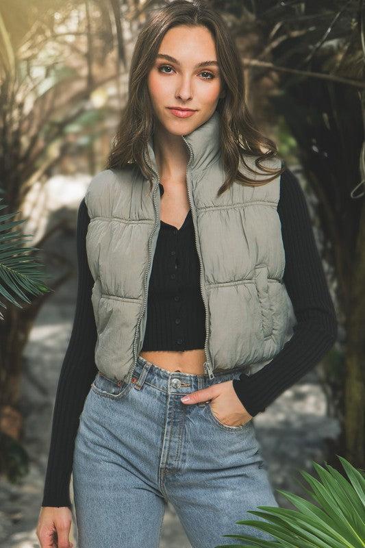 High Neck Puffer Vest Product Image