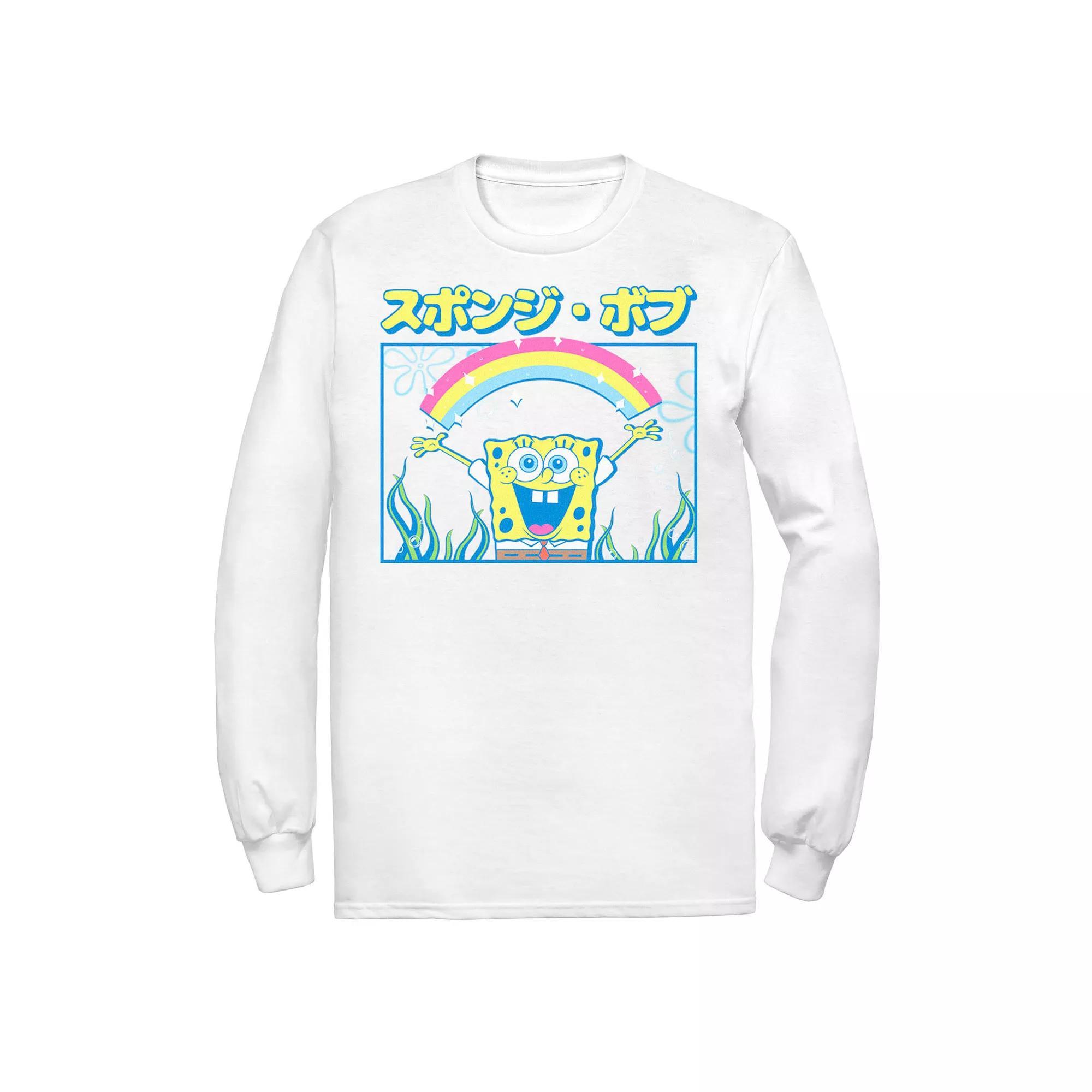 Men's Nickelodeon SpongeBob SquarePants Rainbow Kanji Poster Tee, Size: XL, White Product Image
