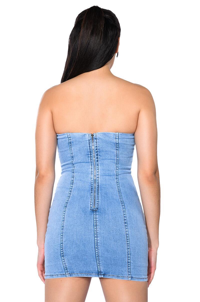 GIVING POPSTAR DENIM MINI DRESS Product Image
