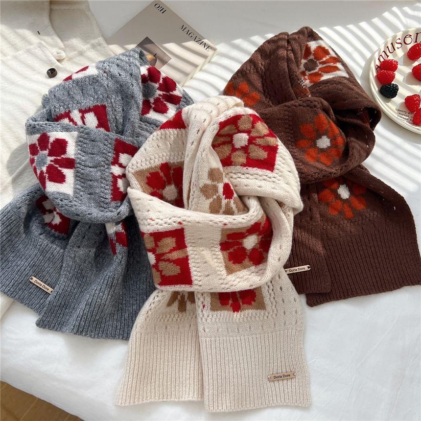 Floral Knit Scarf Product Image