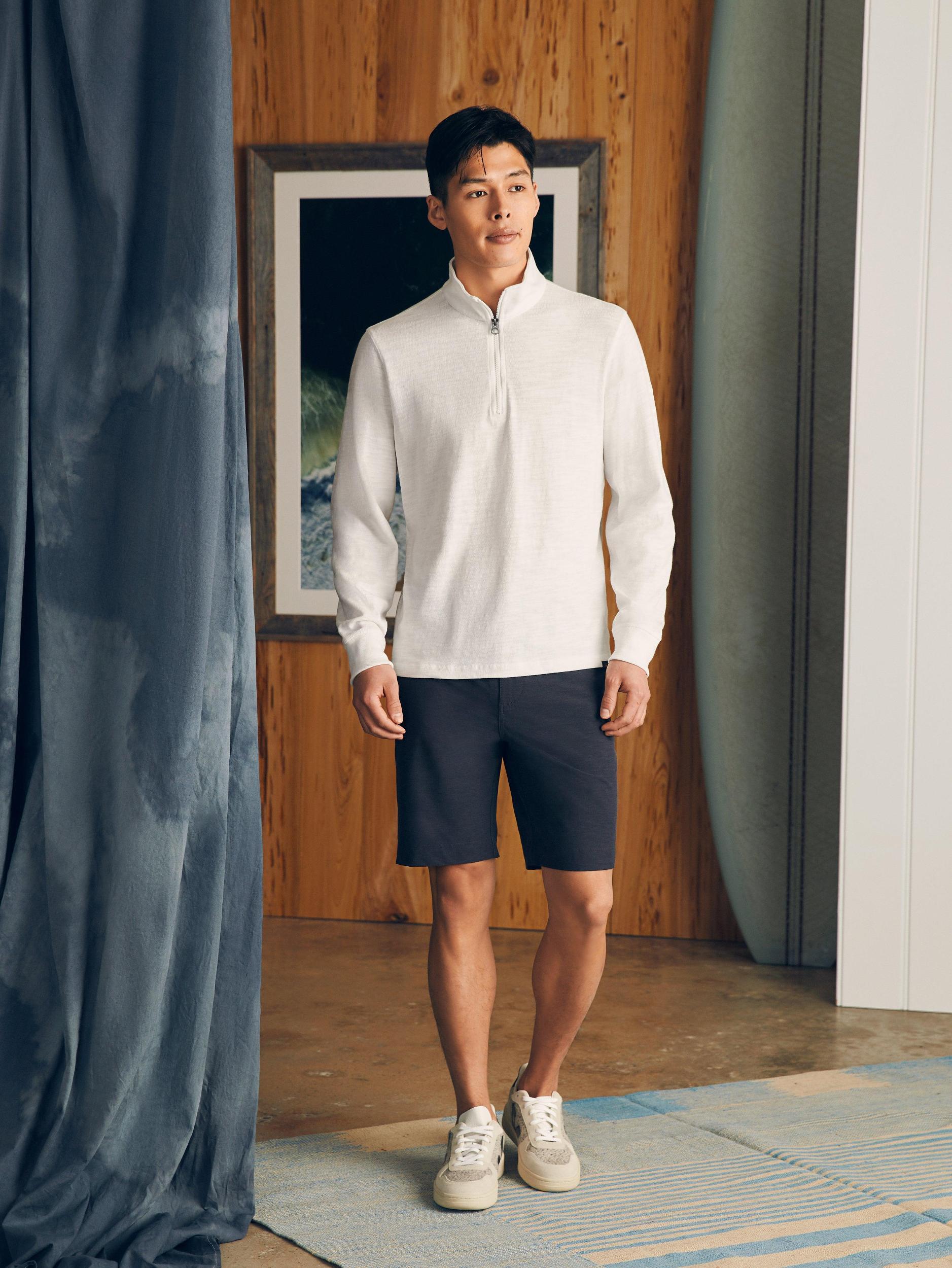 Sunwashed Slub Quarter Zip - White Male Product Image