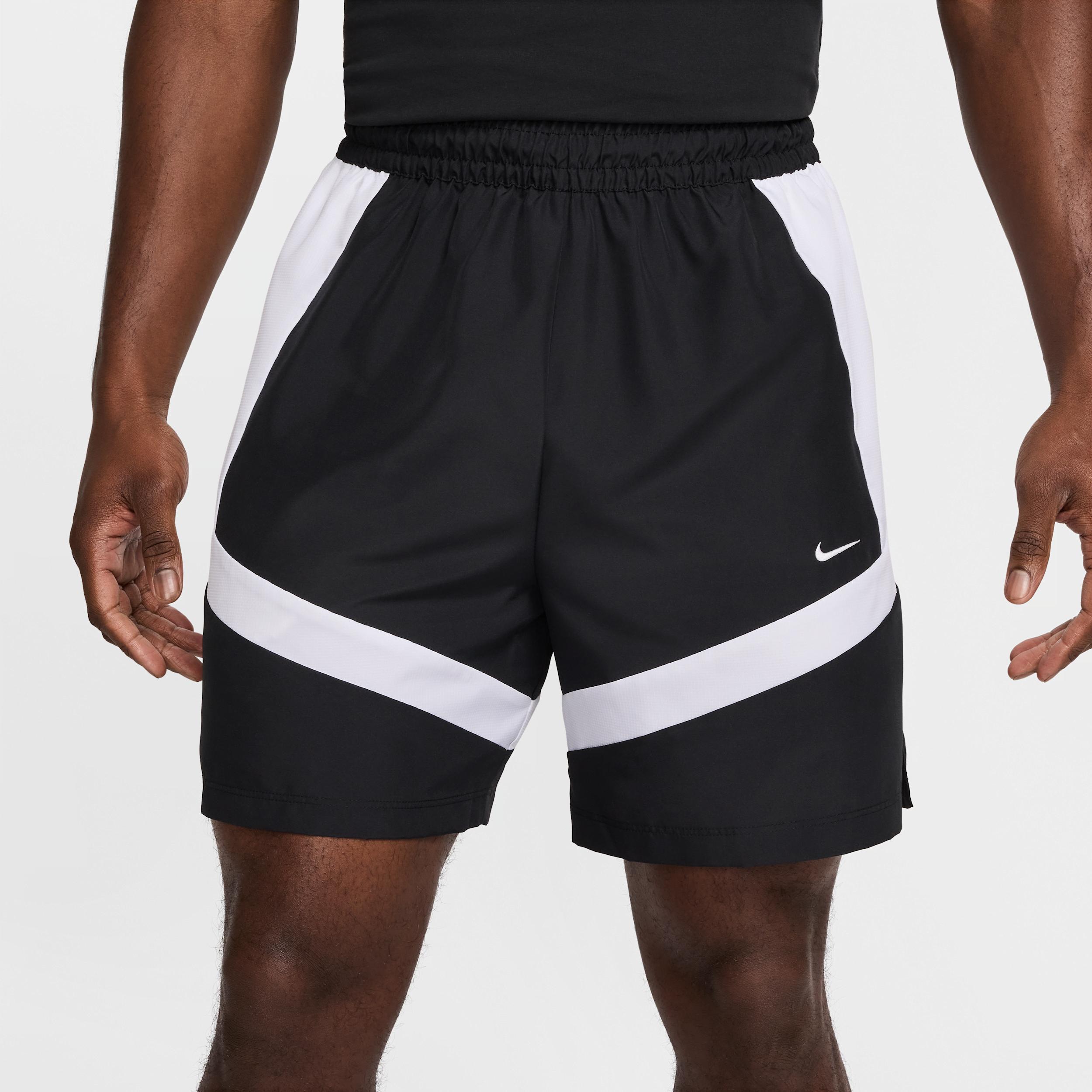 Nike Mens Icon 6 Woven Basketball Shorts in BLACK/WHITE/BLACK Product Image