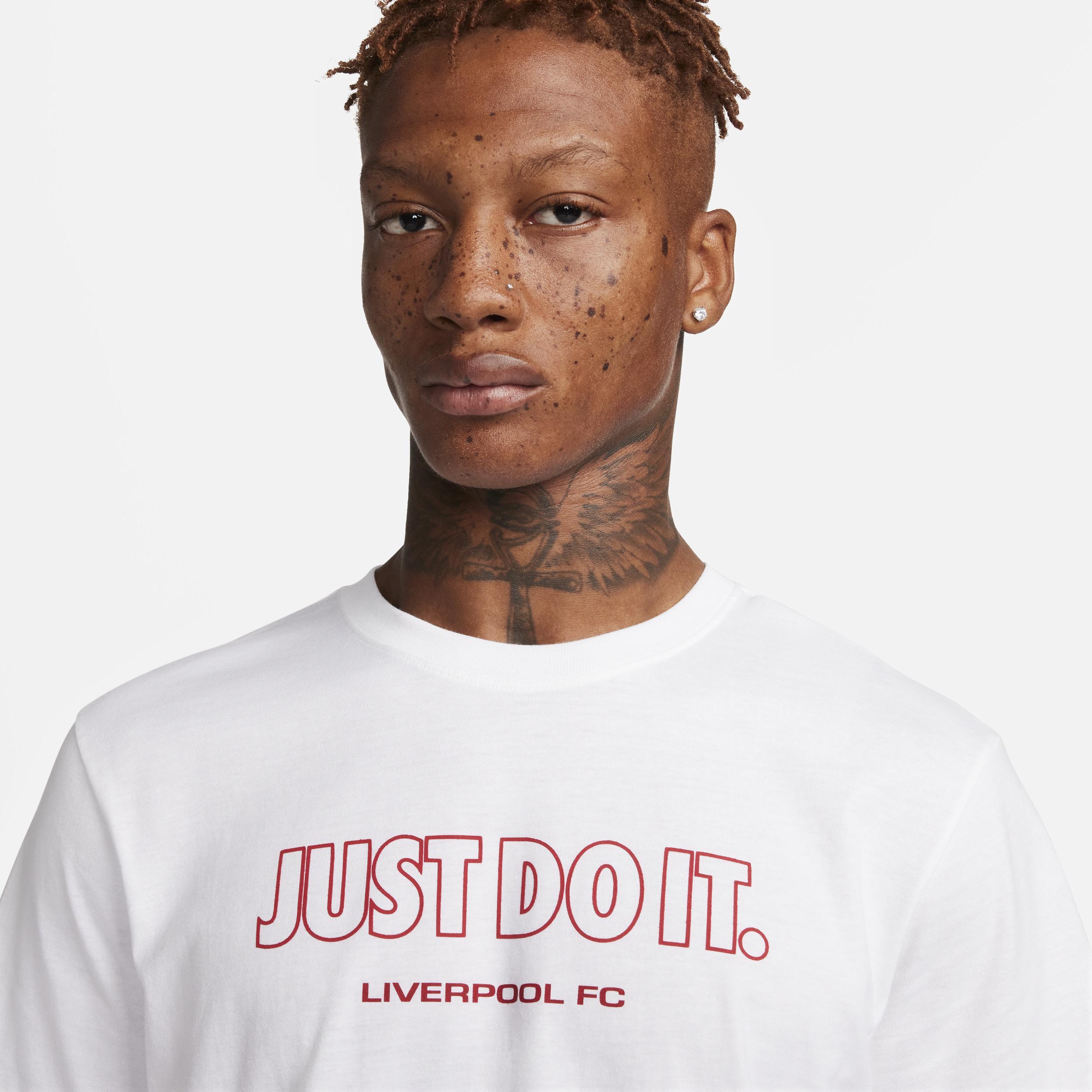 Men's Nike White Liverpool Just Do It T-Shirt, Size: Small, Lvp White Product Image