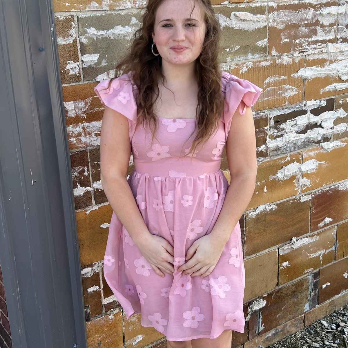 Pink Flower Tea Party Dress Female Product Image
