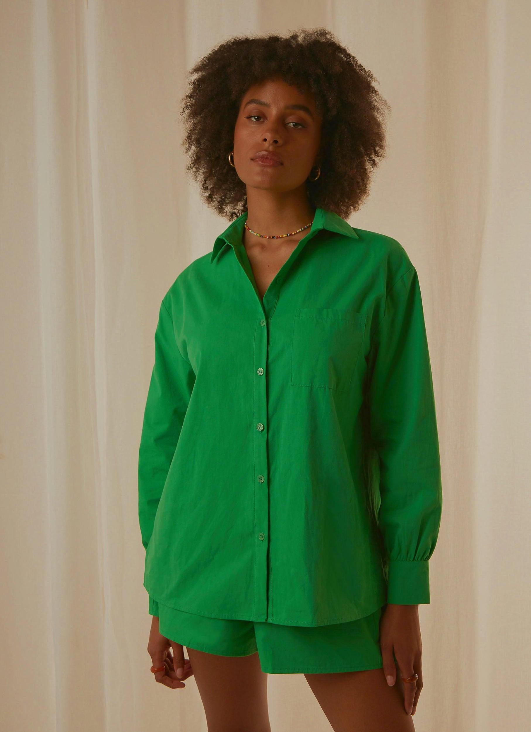 Daydreams Shirt - Jade Green Female Product Image