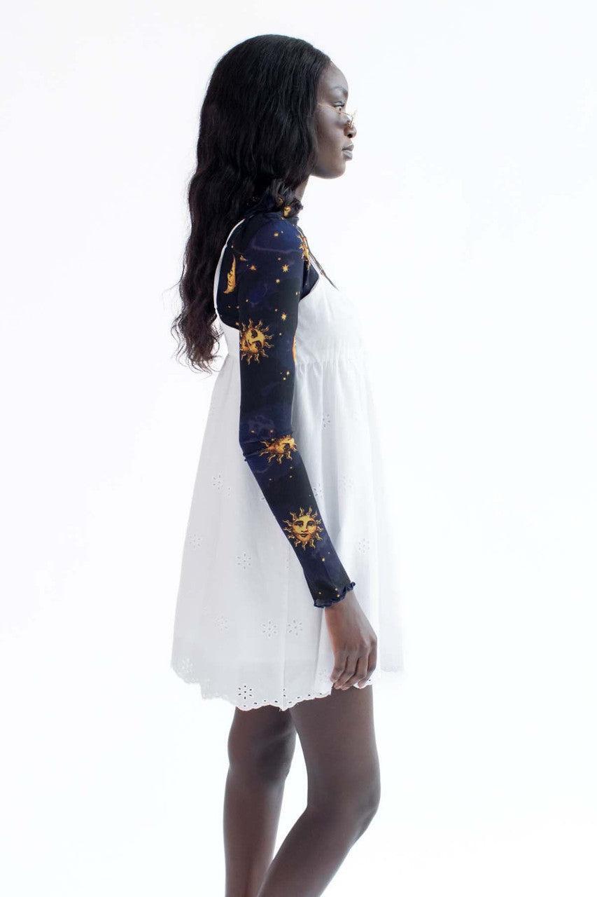 Long Sleeve Mesh Celestial Crop Top Product Image