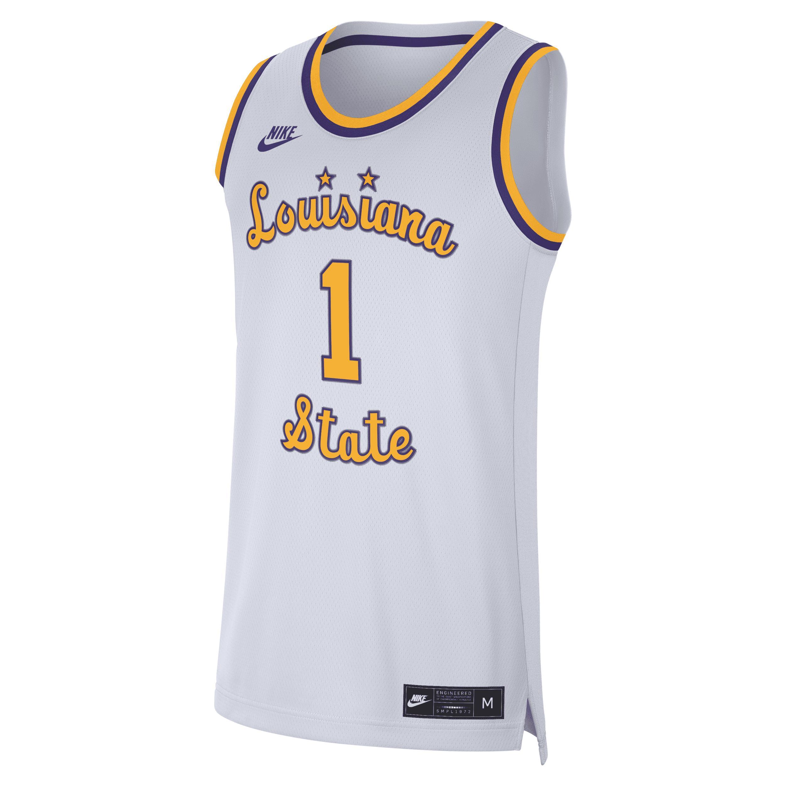 Men's Nike #1 White LSU Tigers Replica Basketball Jersey, Size: Medium Product Image