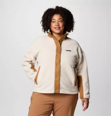 Plus Size Columbia Cloud Point Snap Fleece, Women's, Size: 2XL, Stone Green Product Image