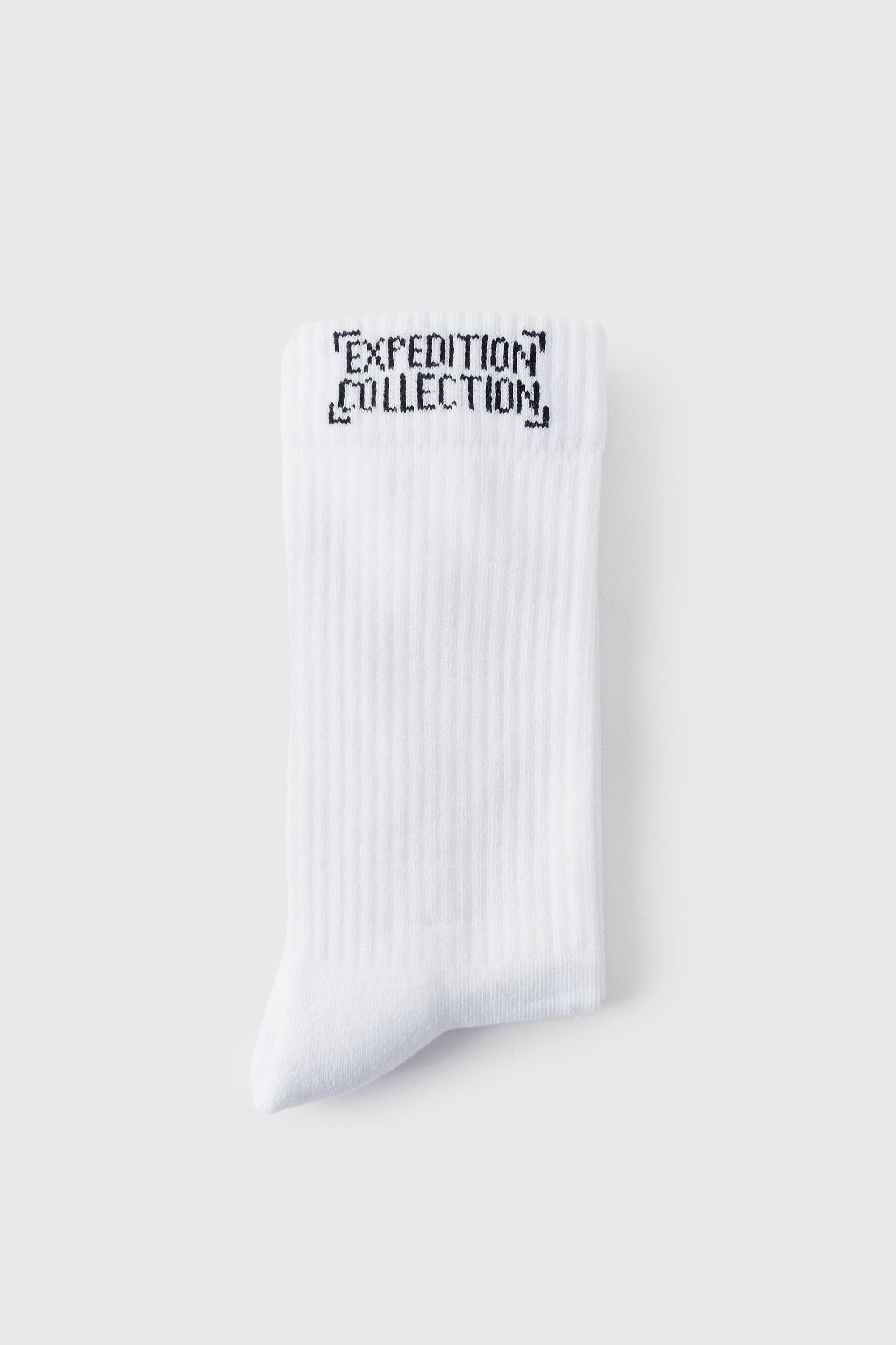 Expedition Collection Socks In White | boohooMAN USA Product Image