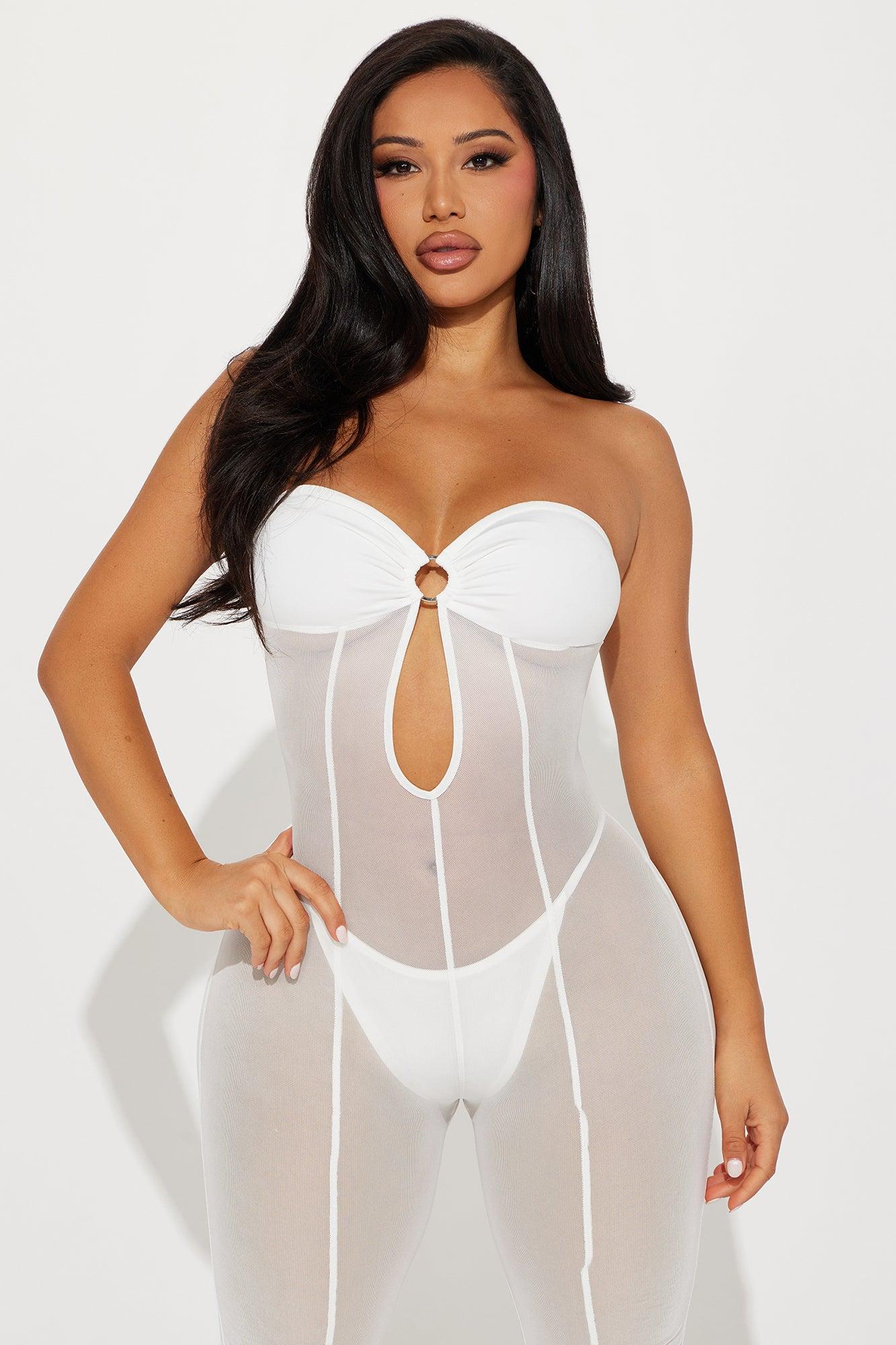 This I Know Mesh Jumpsuit - White Product Image