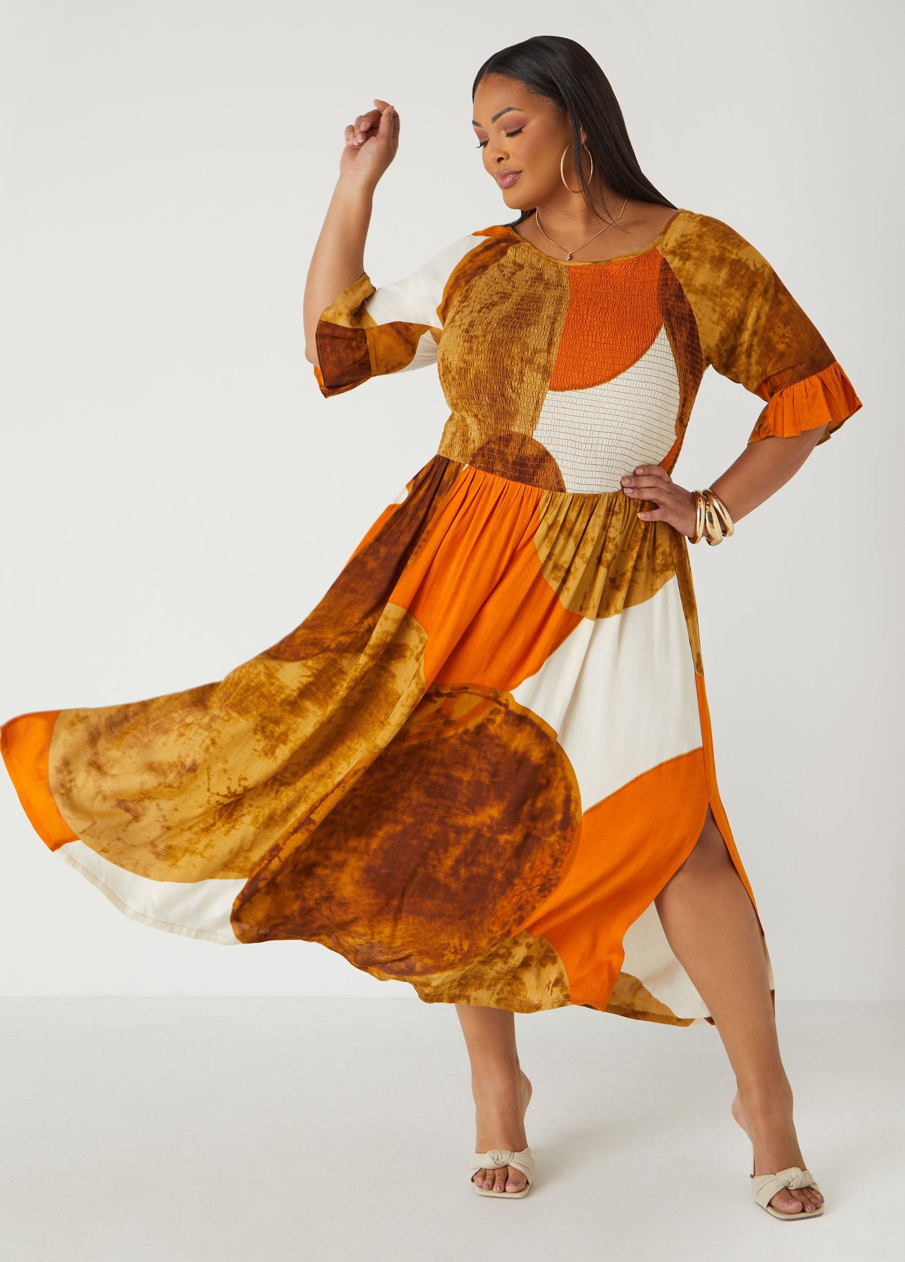 Printed Smocked Maxi Dress Product Image