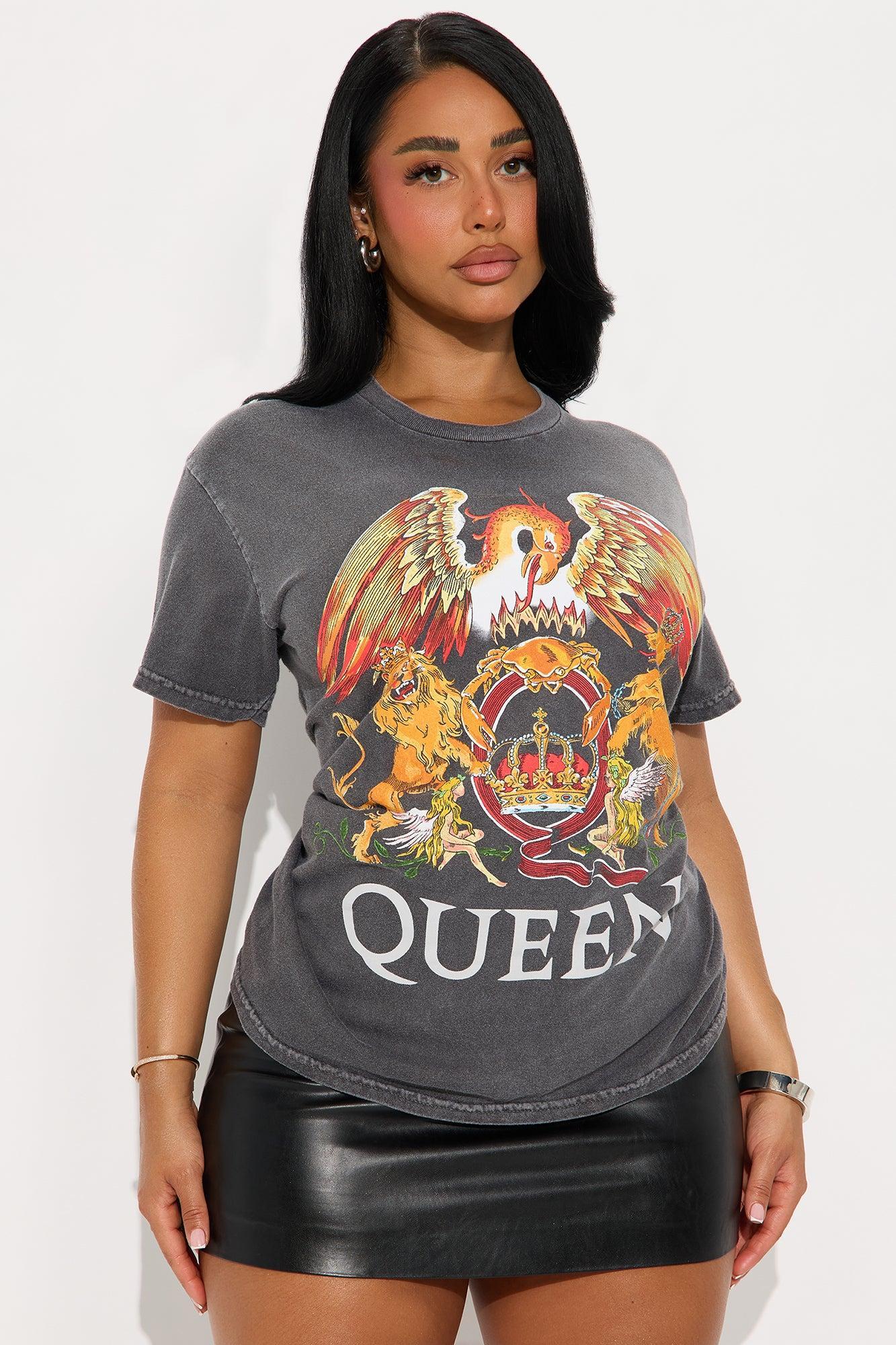 Queen Washed Tee  - Charcoal Female Product Image