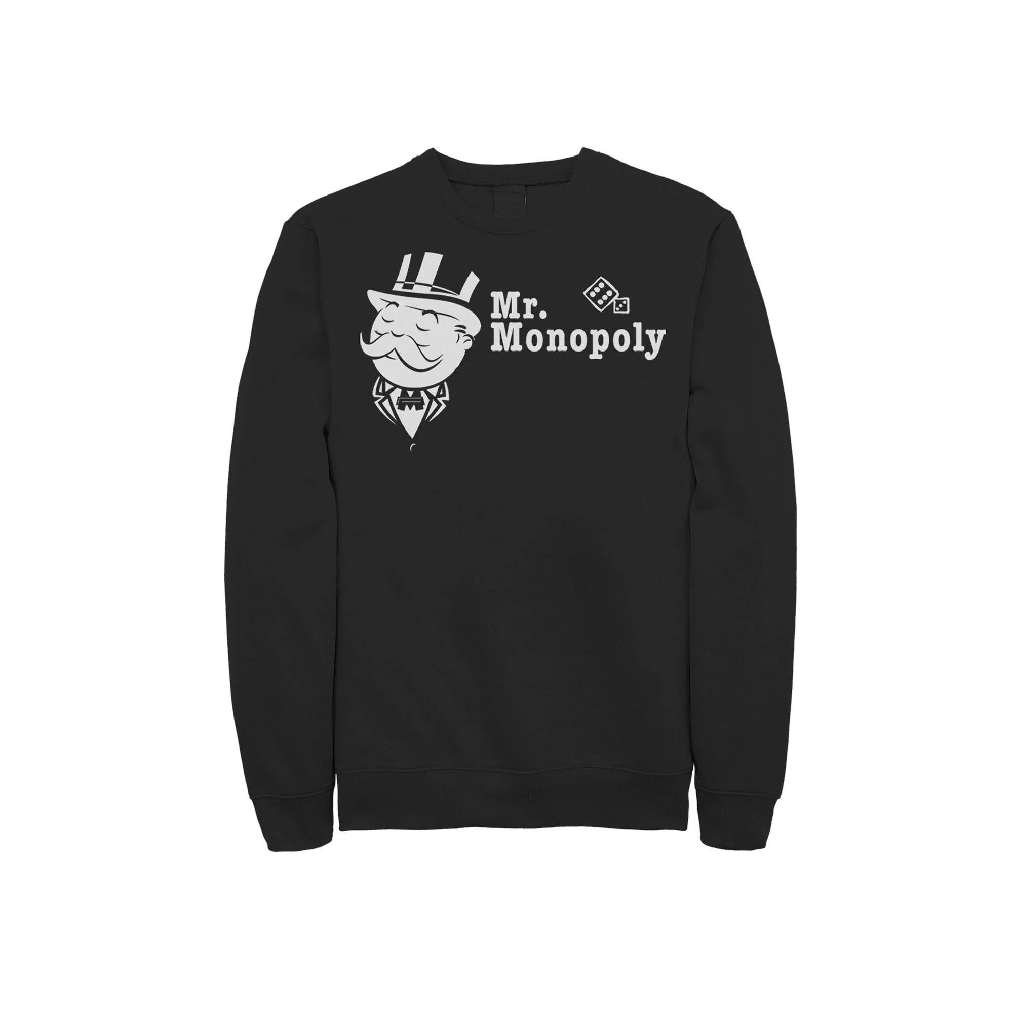 Men's Monopoly Mr. Monopoly Portrait Sweatshirt, Size: Medium, Black Product Image
