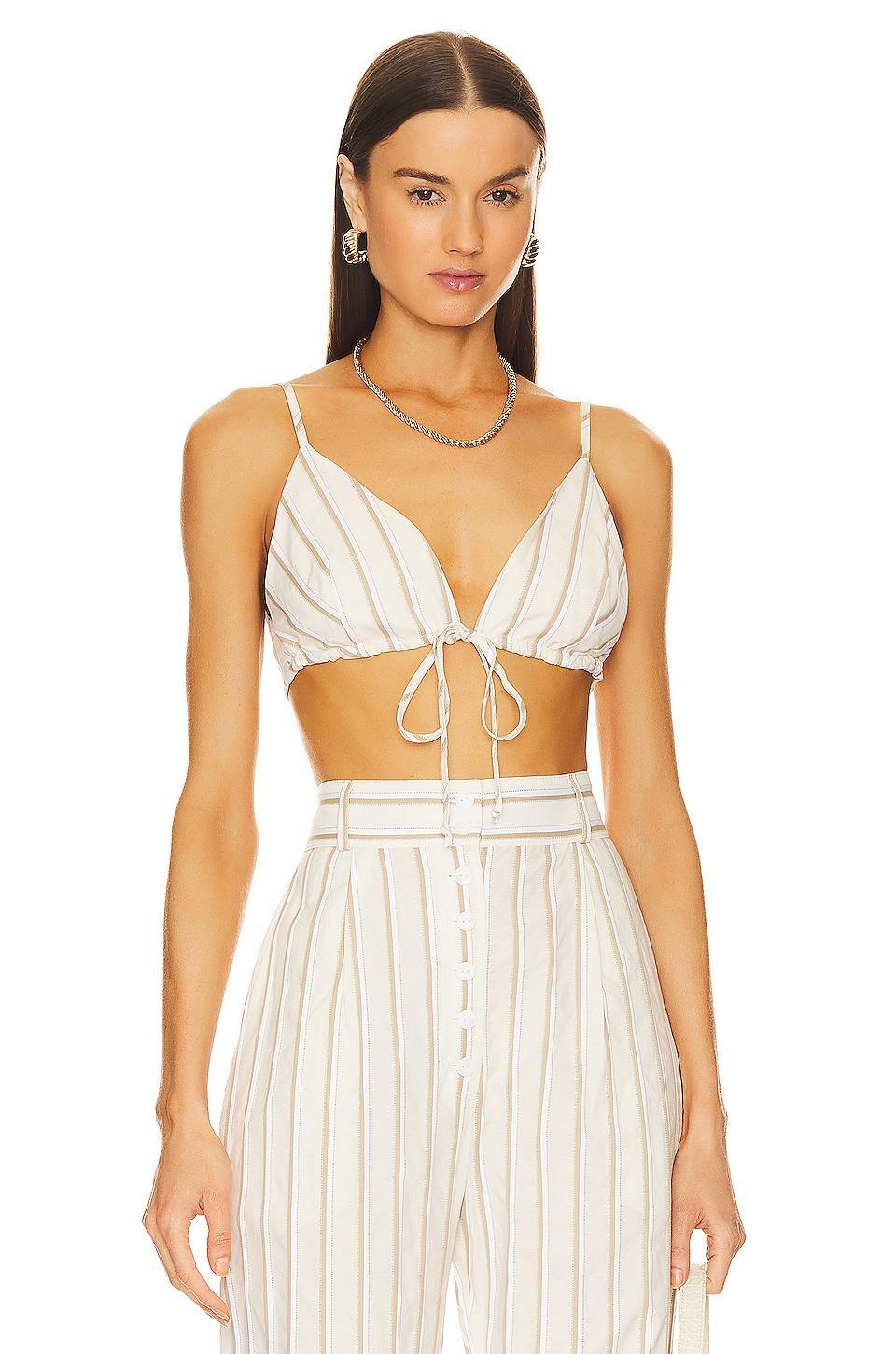 Triangle Tie Front Crop Top MATTHEW BRUCH Product Image
