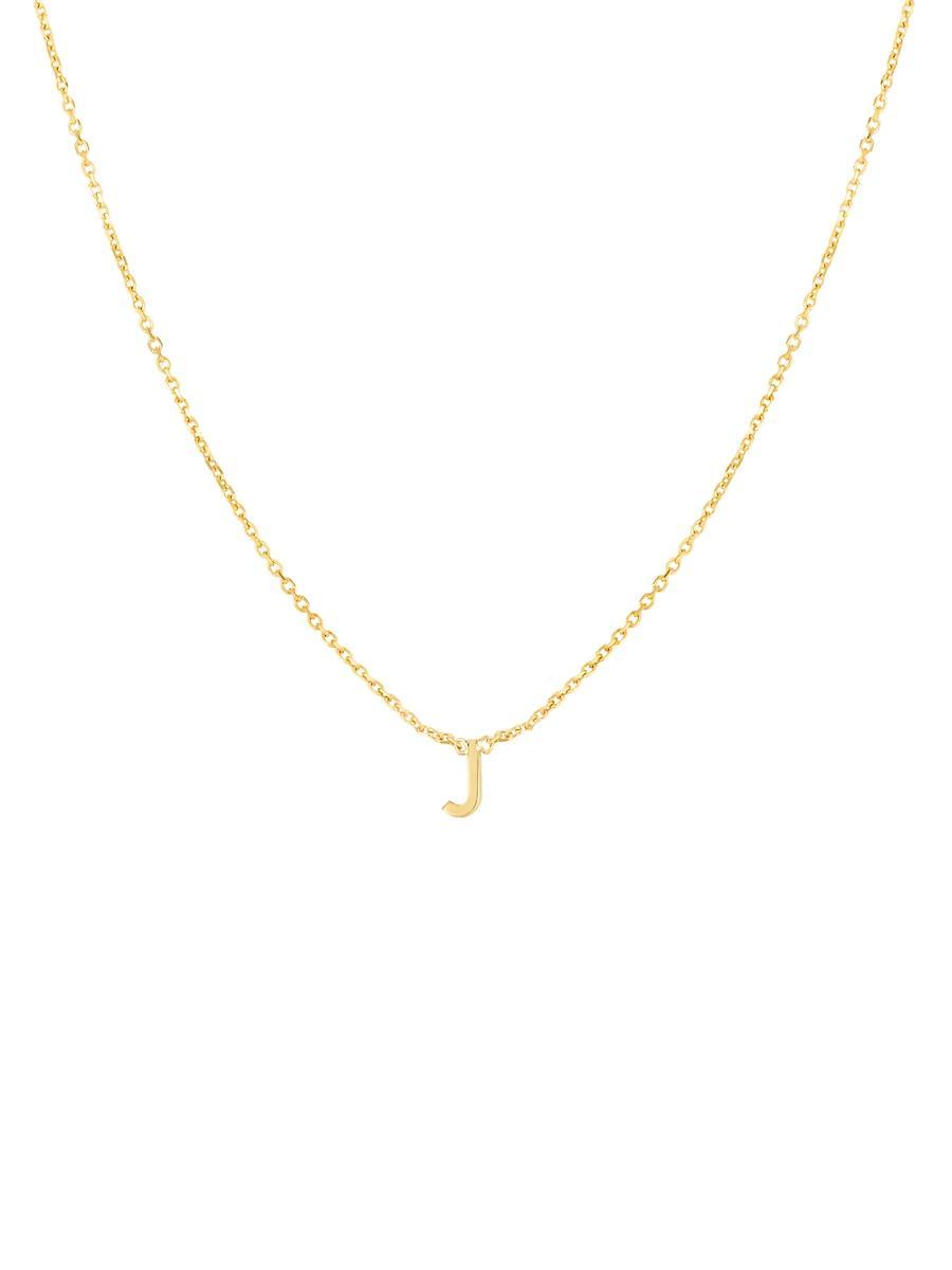 Womens 14K Yellow Gold Initial Pendant Necklace Product Image