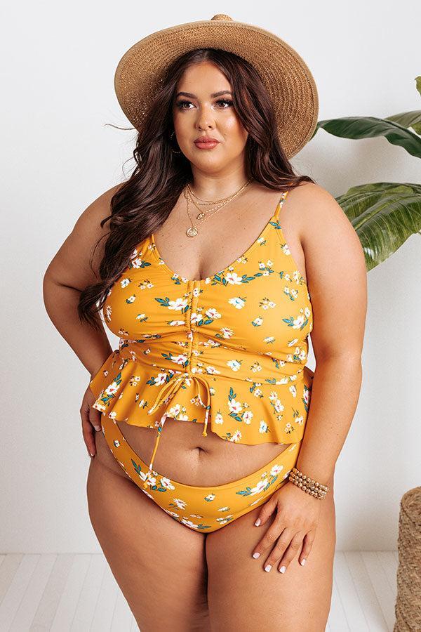 Secret Beach Reversible Bikini Bottoms in Marigold Curves Product Image