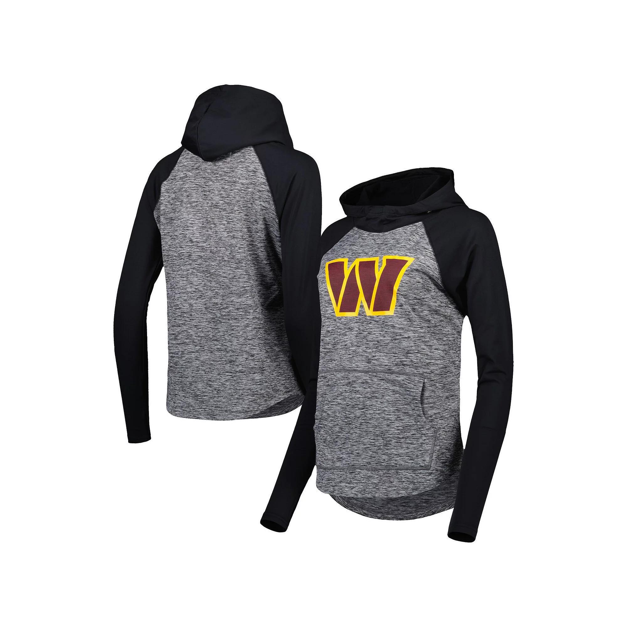 Women's G-III 4Her by Carl Banks Heathered Gray/Black Washington Commanders Championship Ring Raglan Pullover Hoodie, Size: XL, Wft Grey Product Image