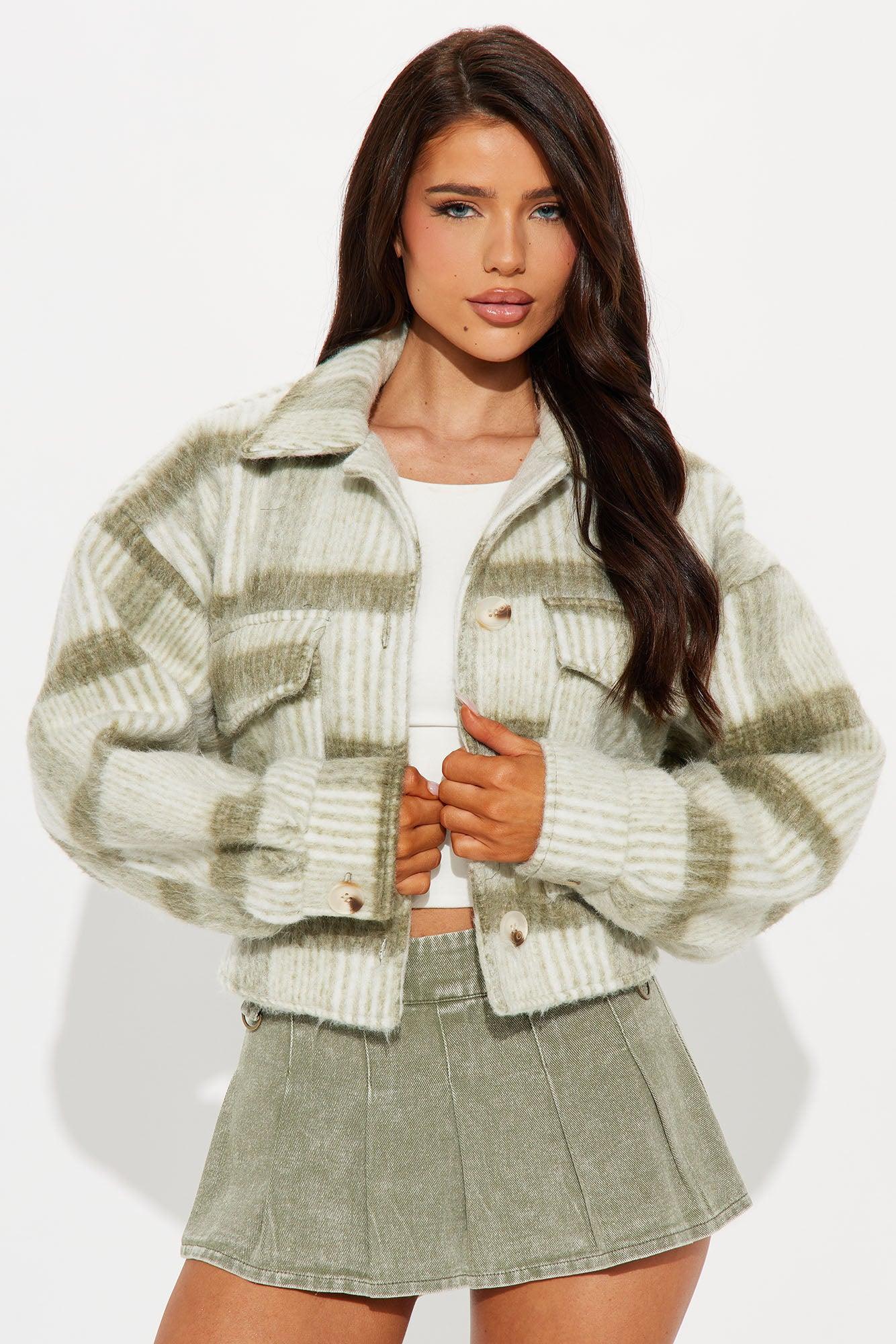 Hannah Wool Shacket - Olive Product Image