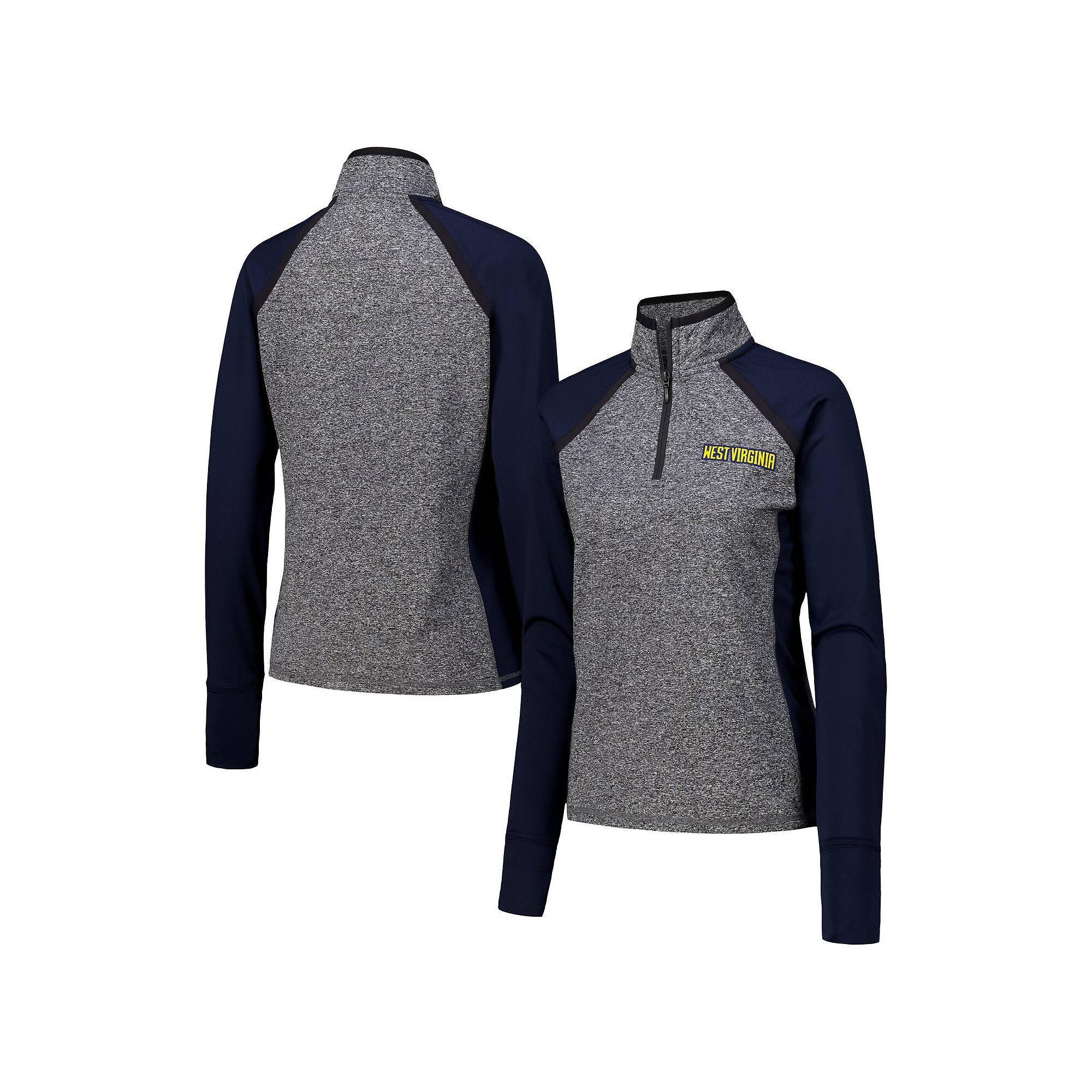 Womens West Virginia Mountaineers Finalist Raglan Quarter-Zip Jacket Blue Product Image