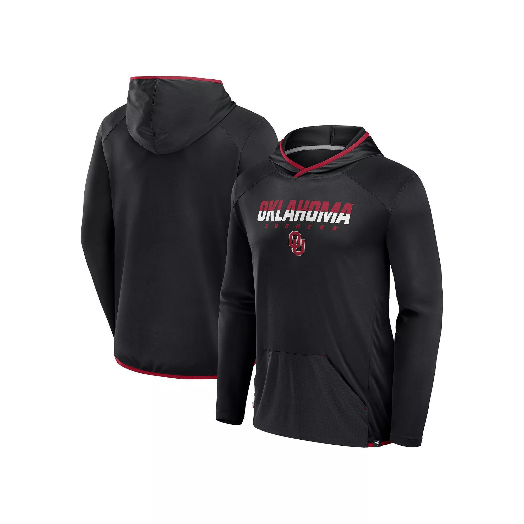 Men's Fanatics Black/Crimson Oklahoma Sooners Transitional Hoodie T-Shirt, Size: XL Product Image