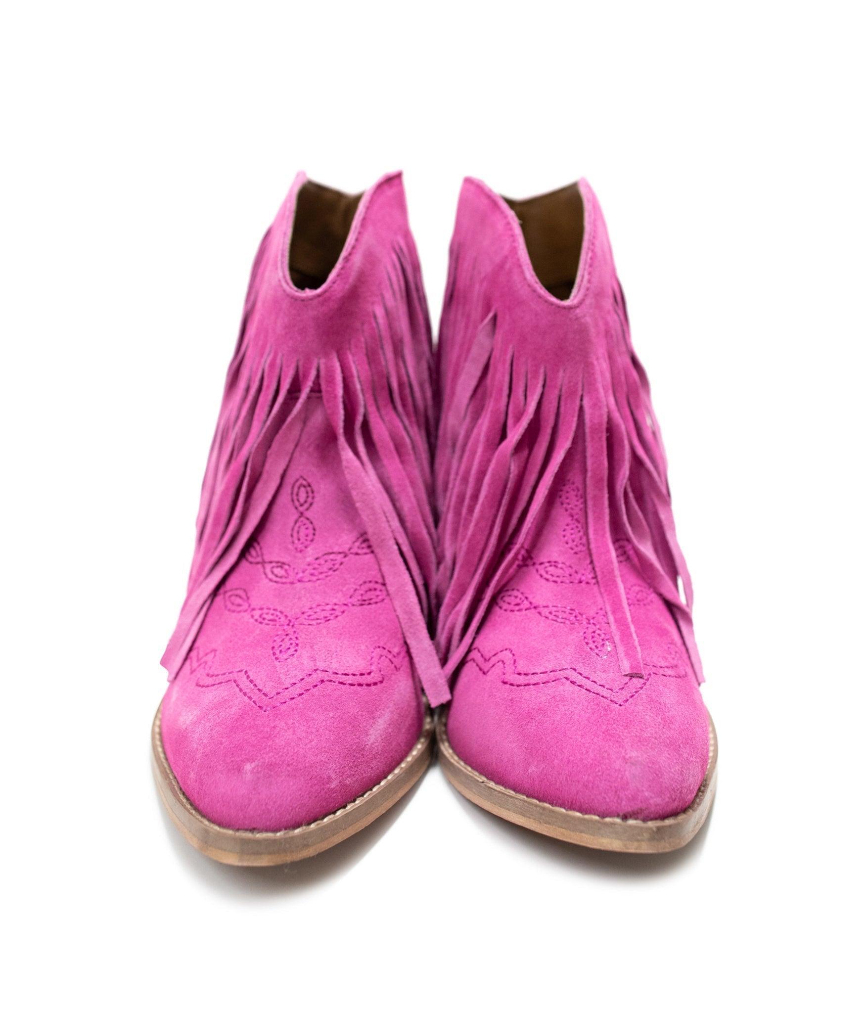 Amos Fringe Ankle Bootie in Blue Suede (Online Exclusive) Product Image