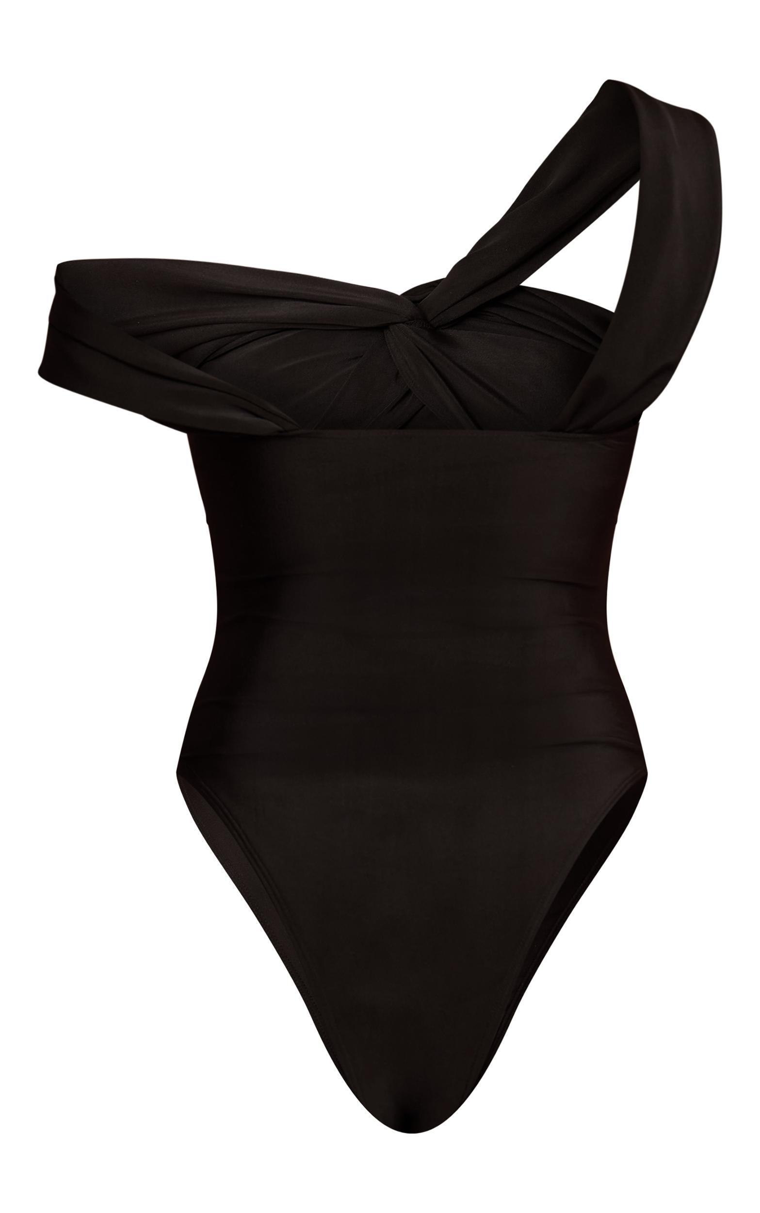Black Ruched Bust Swimsuit Product Image